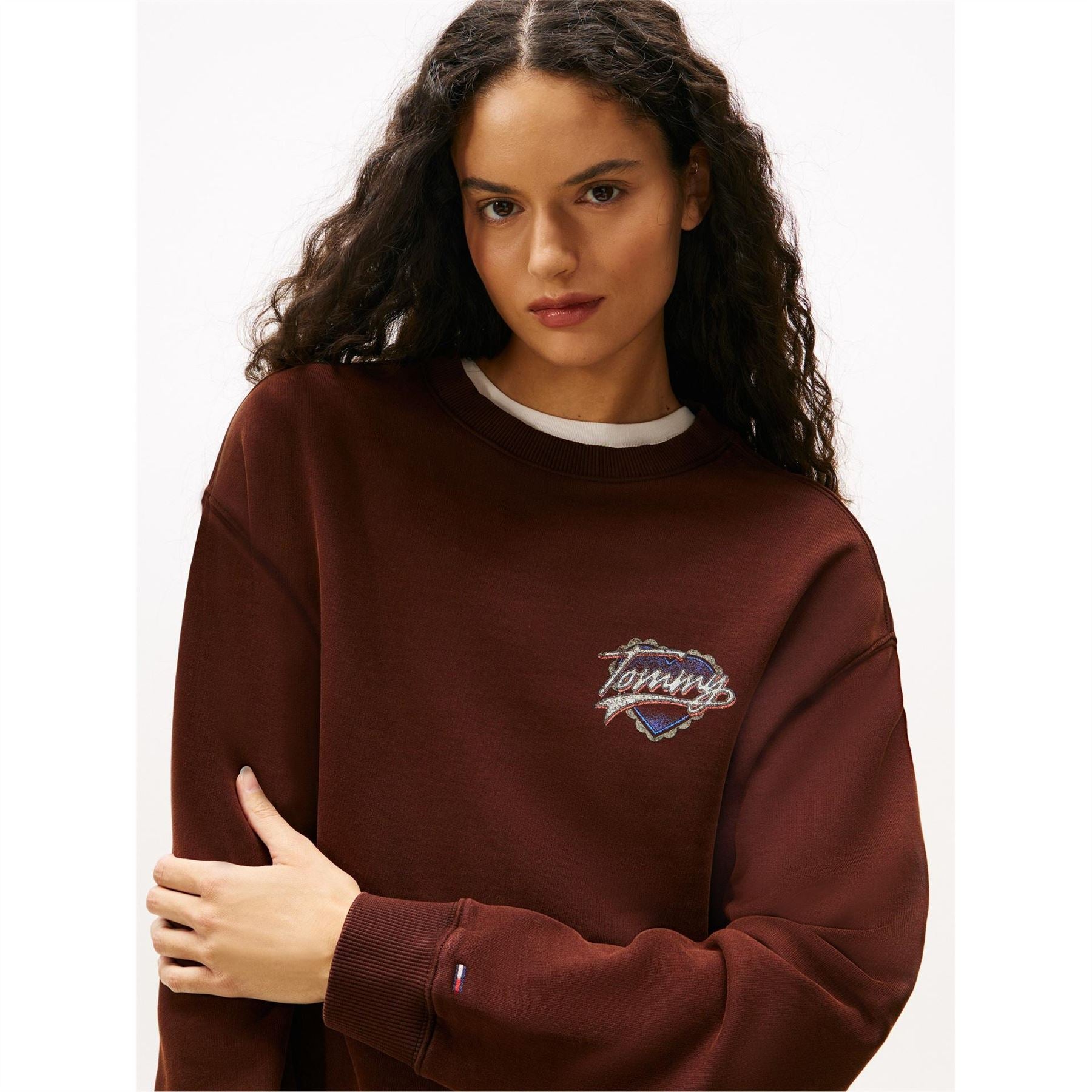 Tommy Jeans Heart Graphic Crew Neck Long Sleeve Sweatshirt