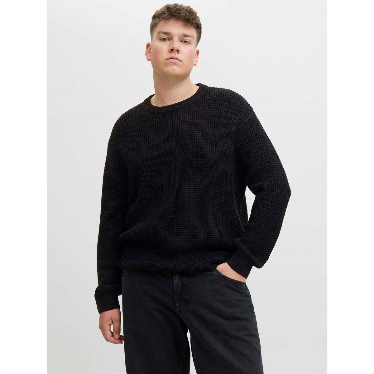 Jack and Jones Crew Neck Ribbed Collar Long Sleeve Sweater