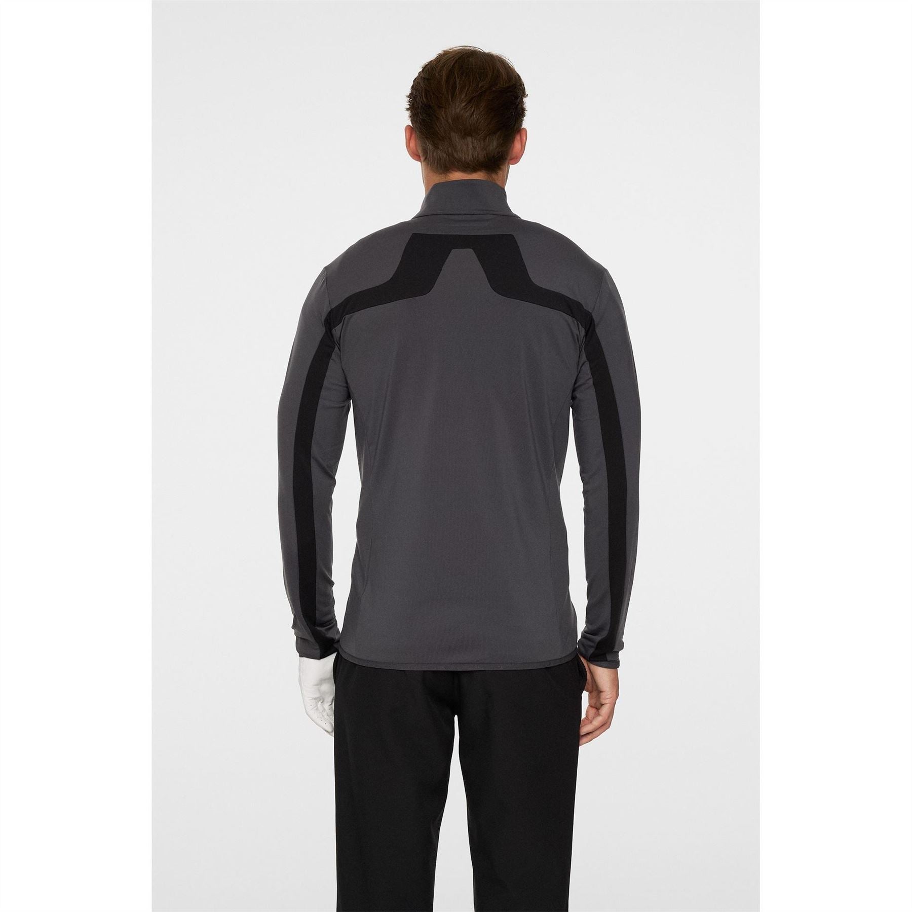 J Lindeberg Golf Jarvis Stripe Patterned Full Zipper Zipped Pocket Fitted Cuff Jacket