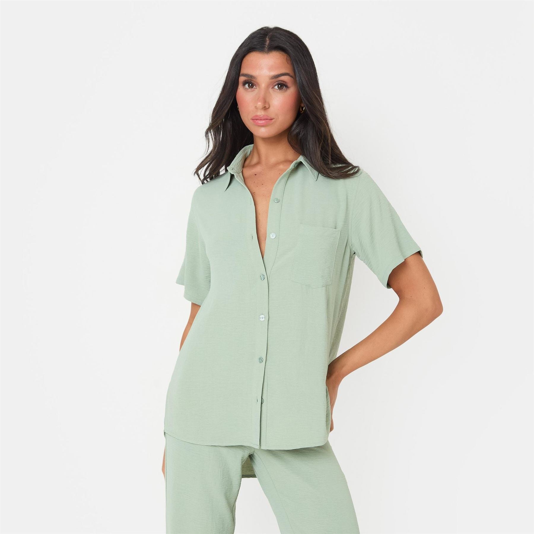 I Saw It First Crepe Short Sleeve Shirt