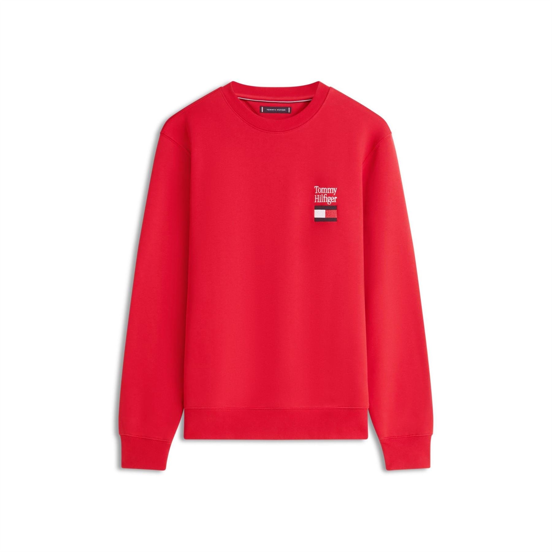 Tommy Hilfiger Embroidered Flag Crew Neck Long Sleeve Sweatshirt