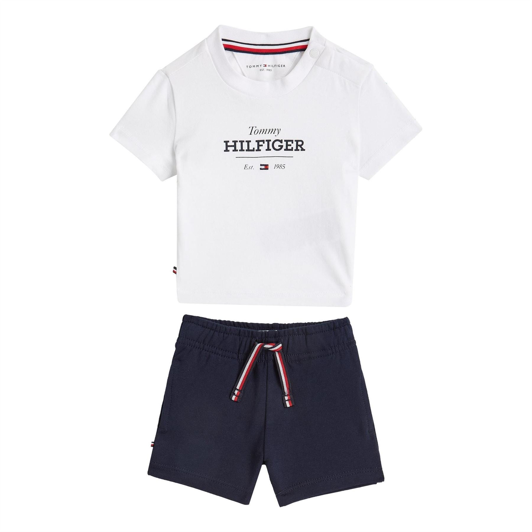 Tommy Hilfiger Lettering Crew Neck Short Sleeve Tee and Short Set