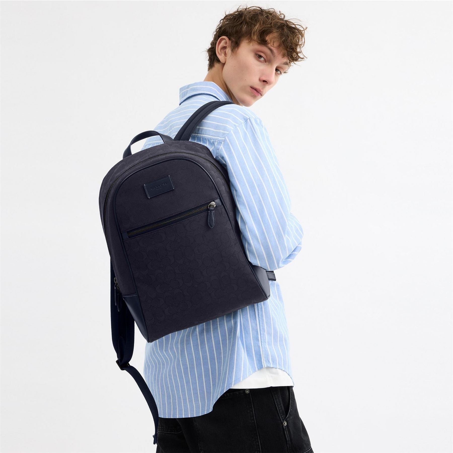 Coach Signature Jacquard Logo Backpack