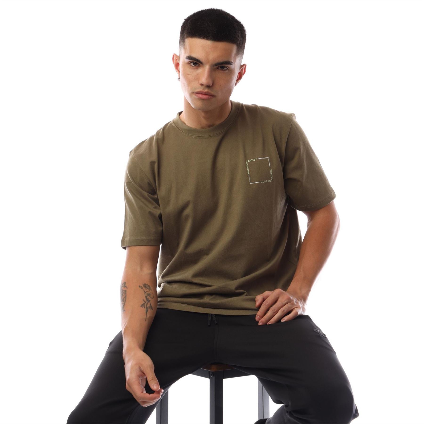 Marshall Artist Chevron Box Crew Neck Short Sleeve Jersey T-Shirt