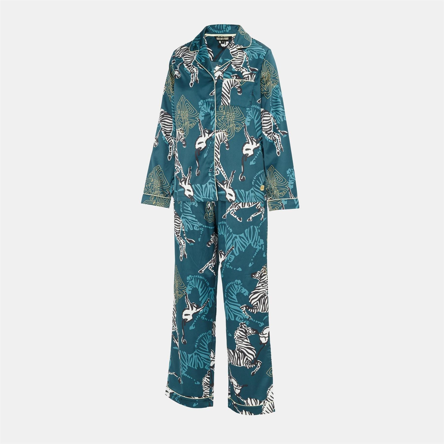 Biba Rever Collared Neck Long Sleeve Pyjama Set