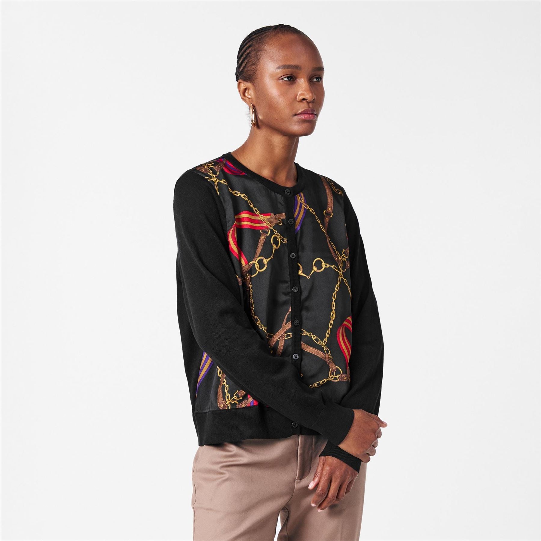 Lauren by Ralph Lauren Ofryah Real Leather Crew Neck Jumper