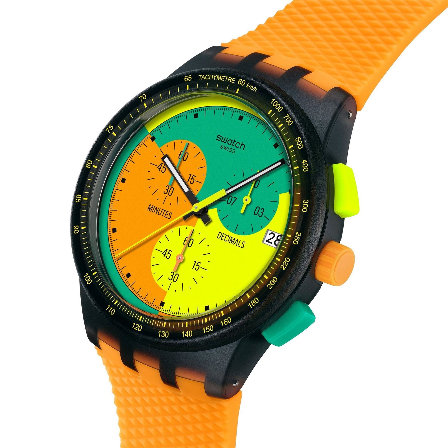 Swatch Chronograph Racing Rubber Single Wrap Analogue Watch