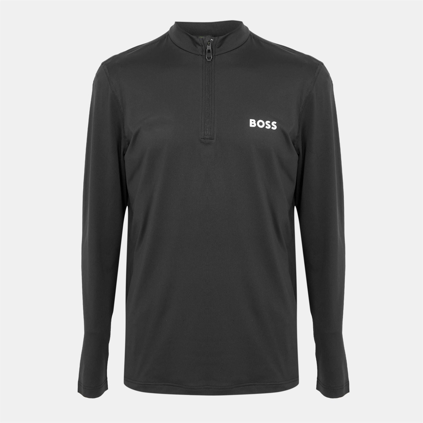 Boss Lacoste Lettering Zip Neck Long Sleeve Athletic Top