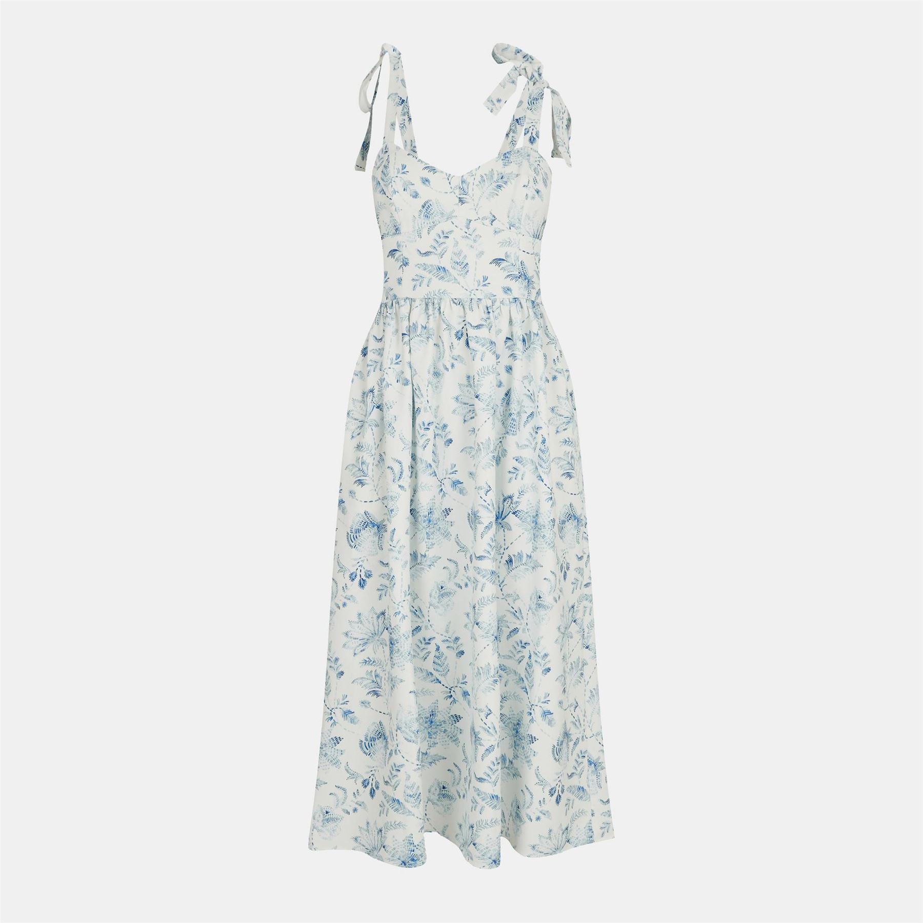 French Connection Serenity Square Neck Sleeveless Midi Dress