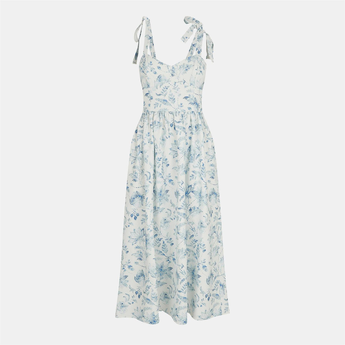French Connection Serenity Square Neck Sleeveless Midi Dress