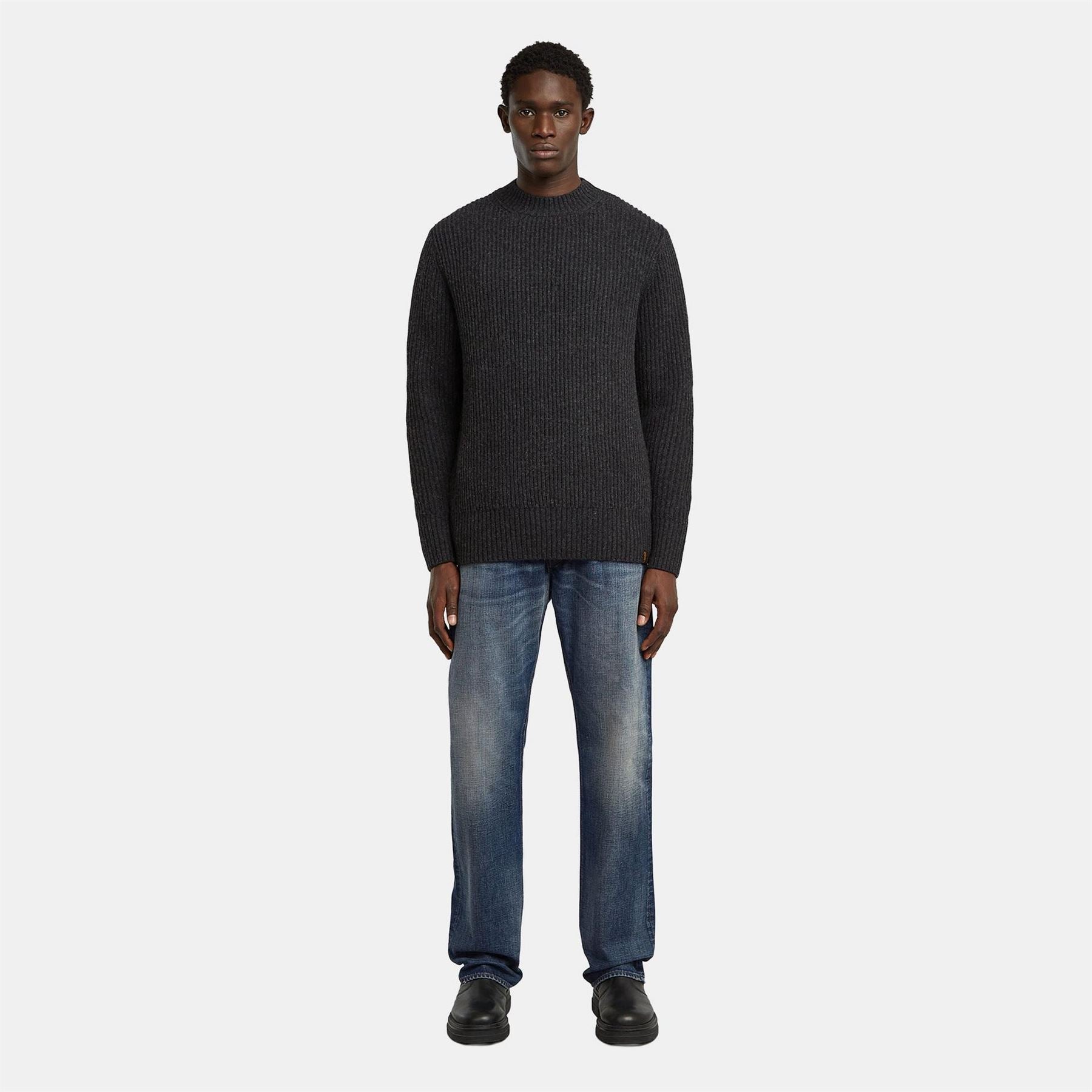 G Star Rib Crew Neck Long Sleeve Sweater