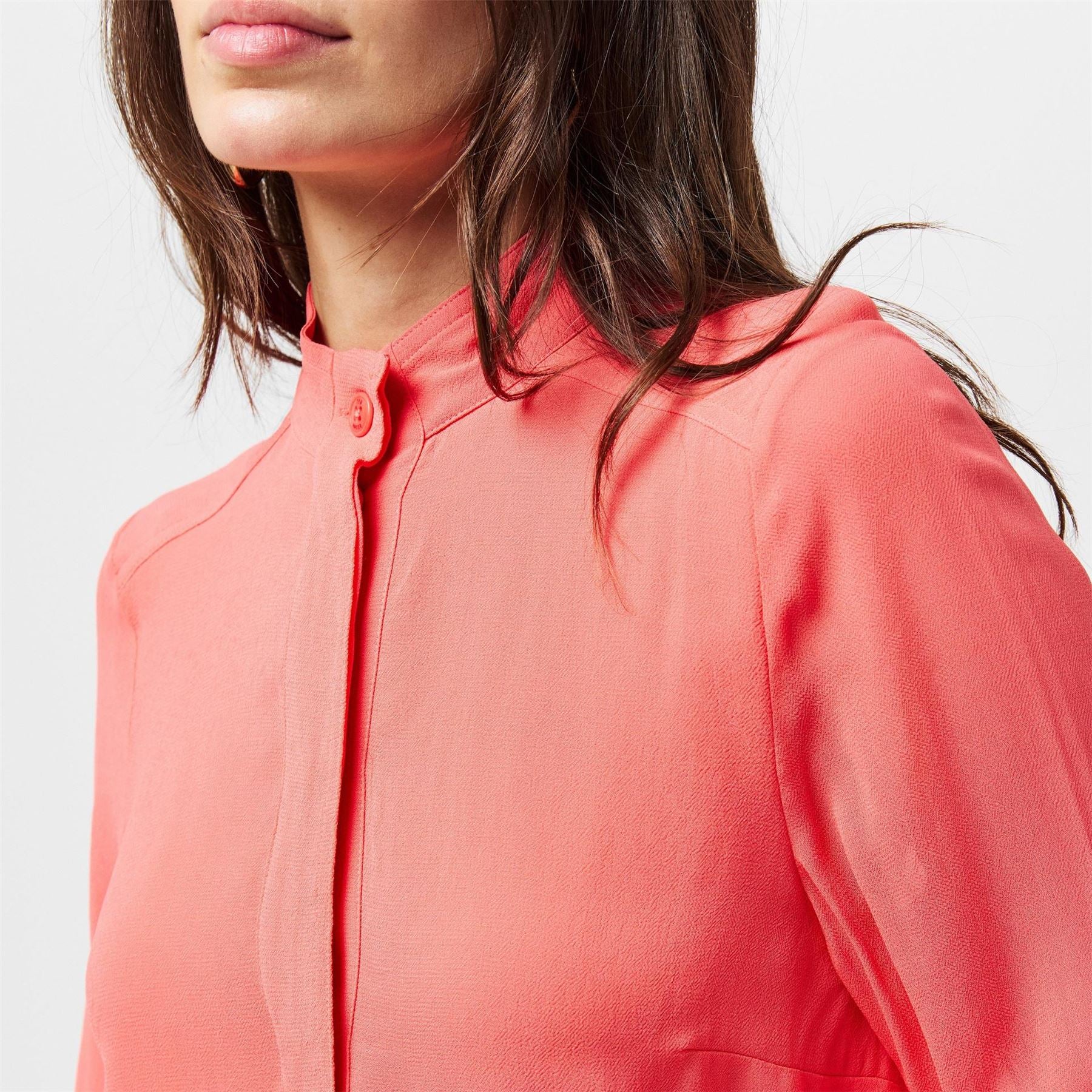 Ted Baker Relaxed Fit Band Collar Long Sleeve Cuff Shirt