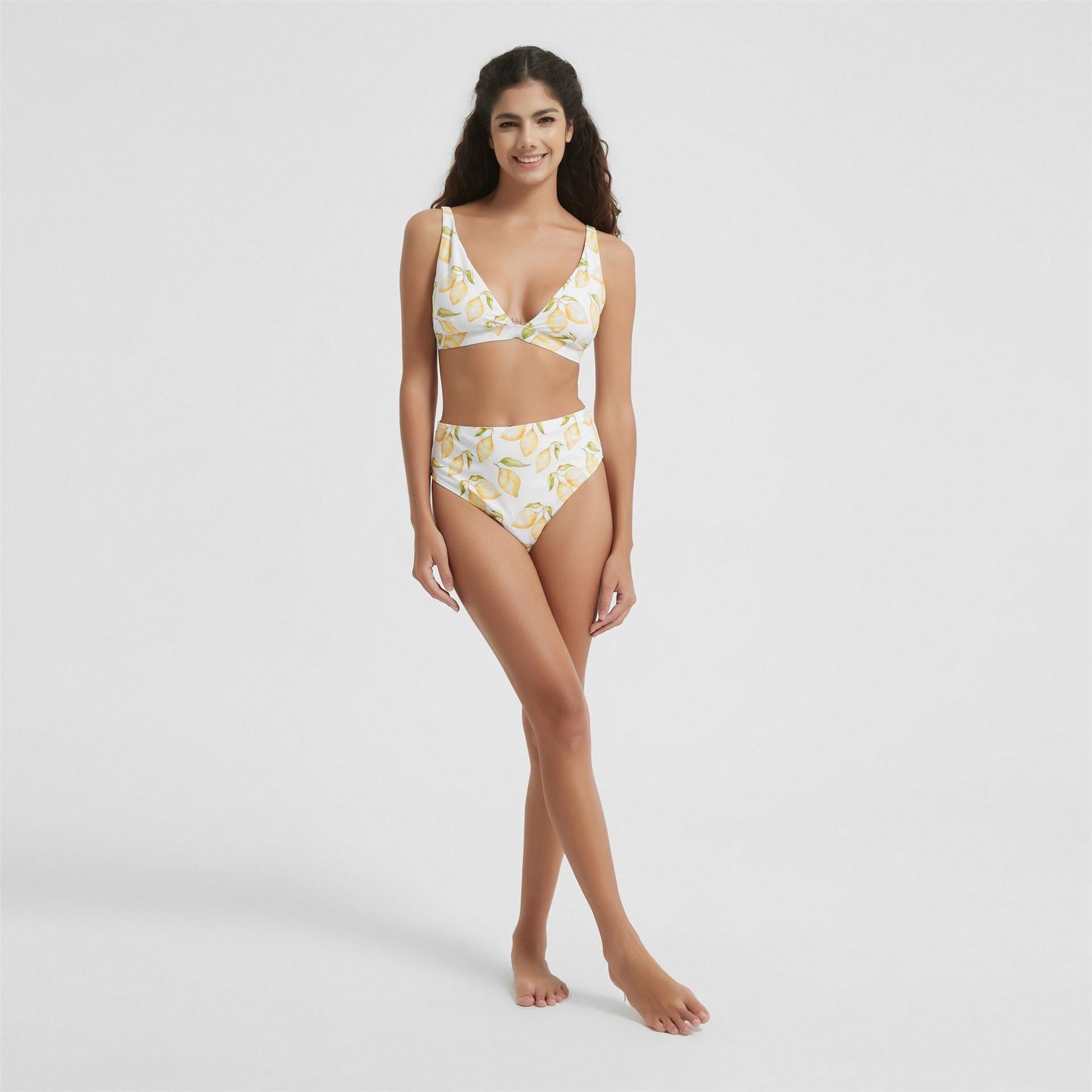 Be You Womens High Waist High Leg Bikini Bottoms