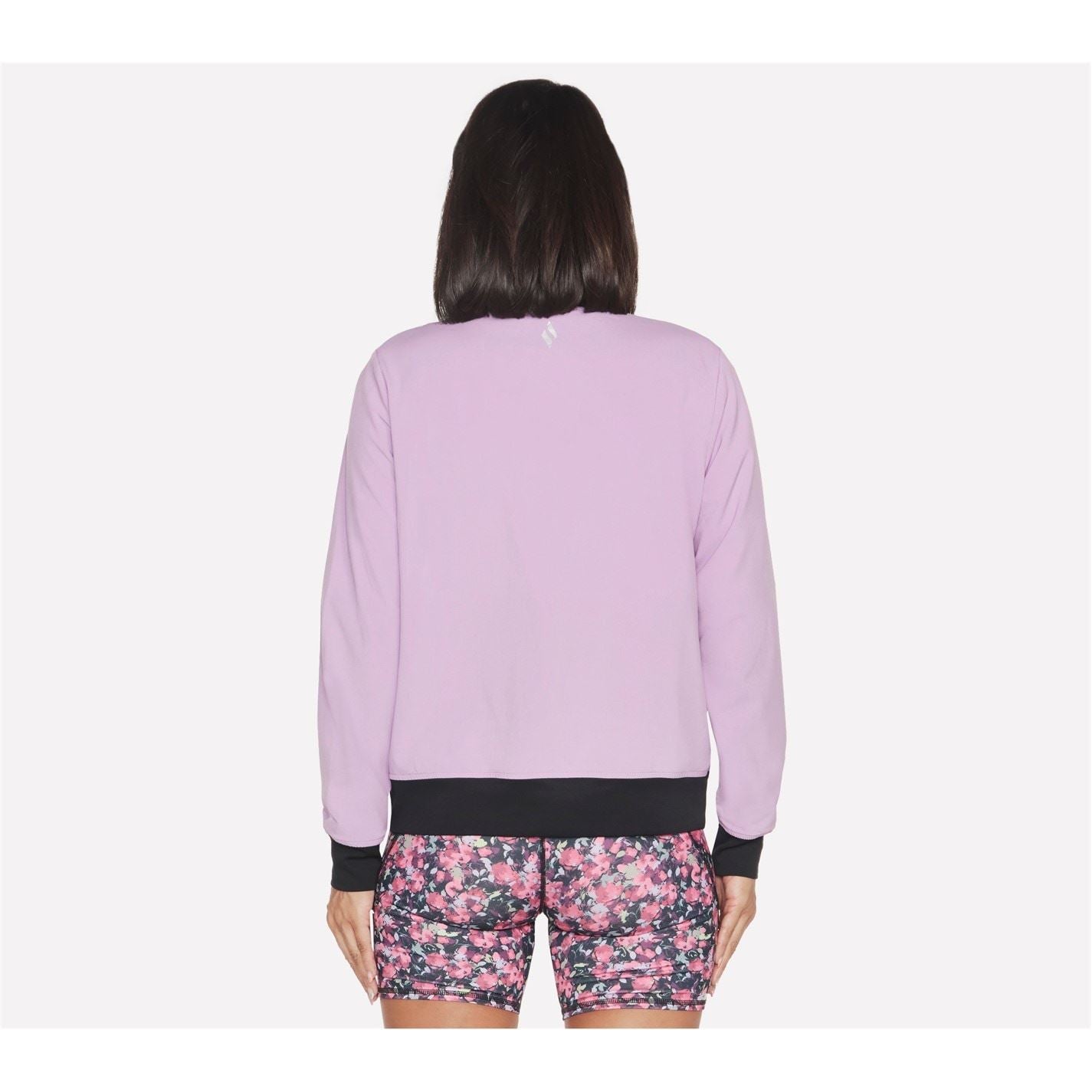 Skechers Skechweave Floral Patterned Bomber Jacket with Ribbed Cuff