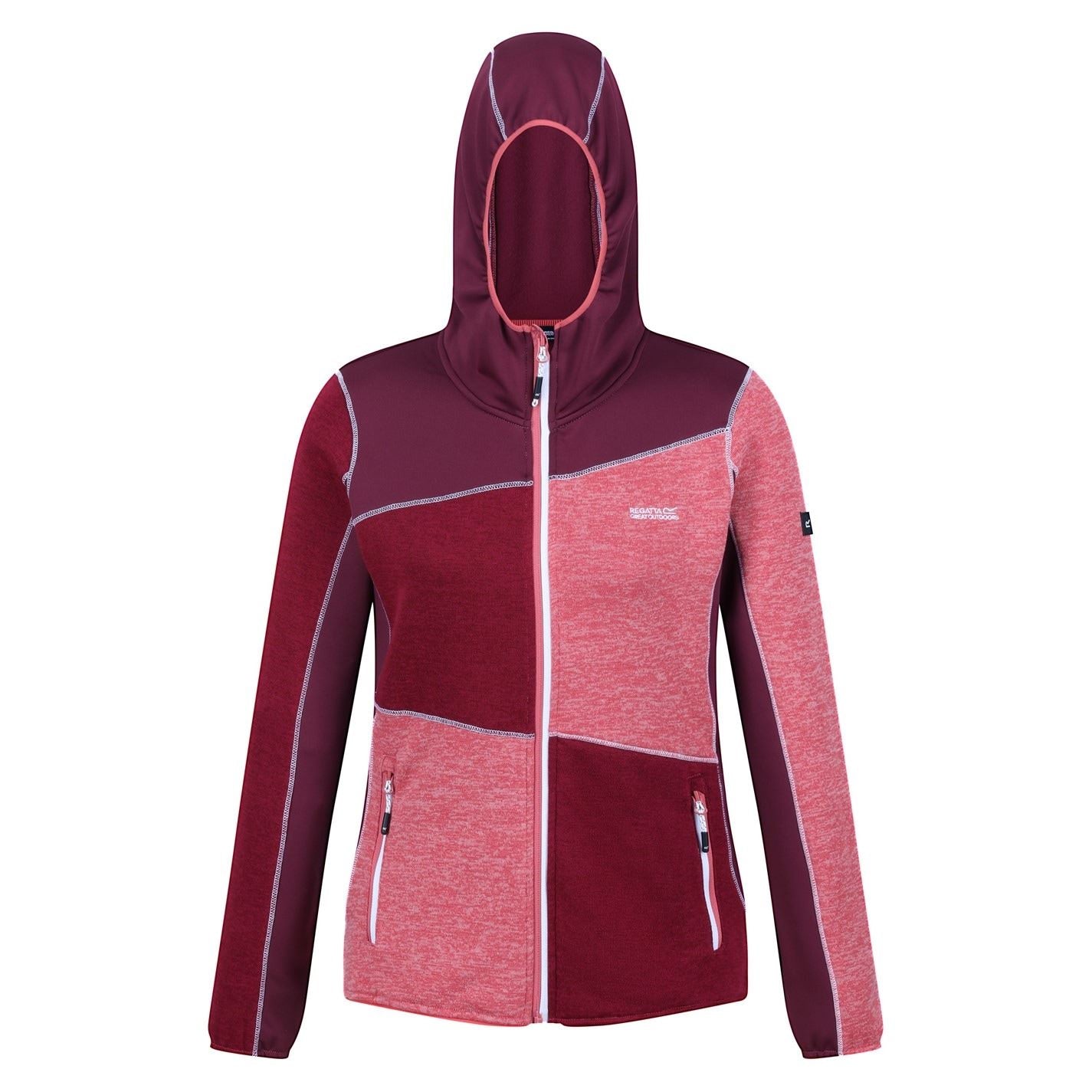 Regatta Walbury Color Block Hooded Ribbed Cuff Fleece Jacket