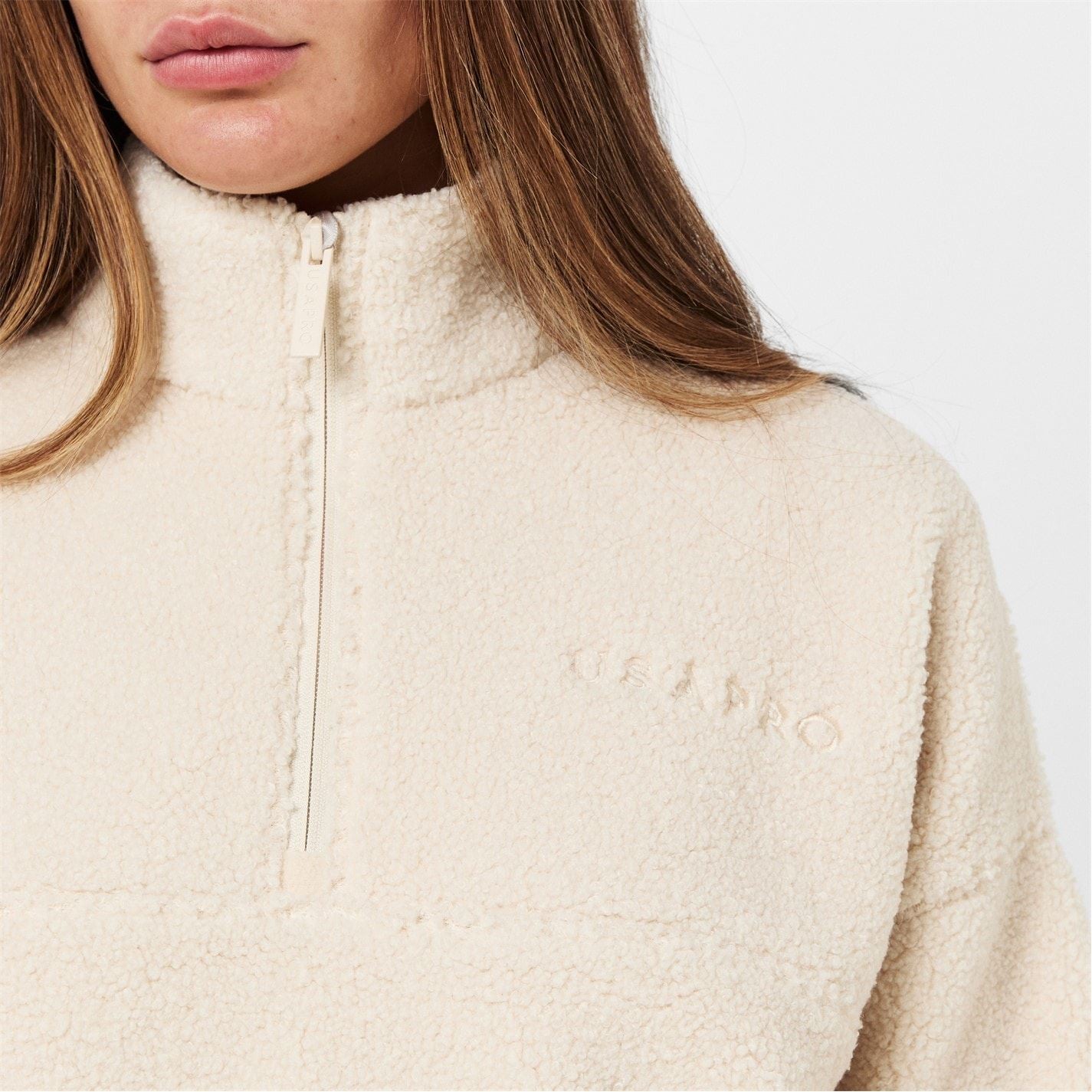 USA Pro Womens Borg Quarter Zip Fleece