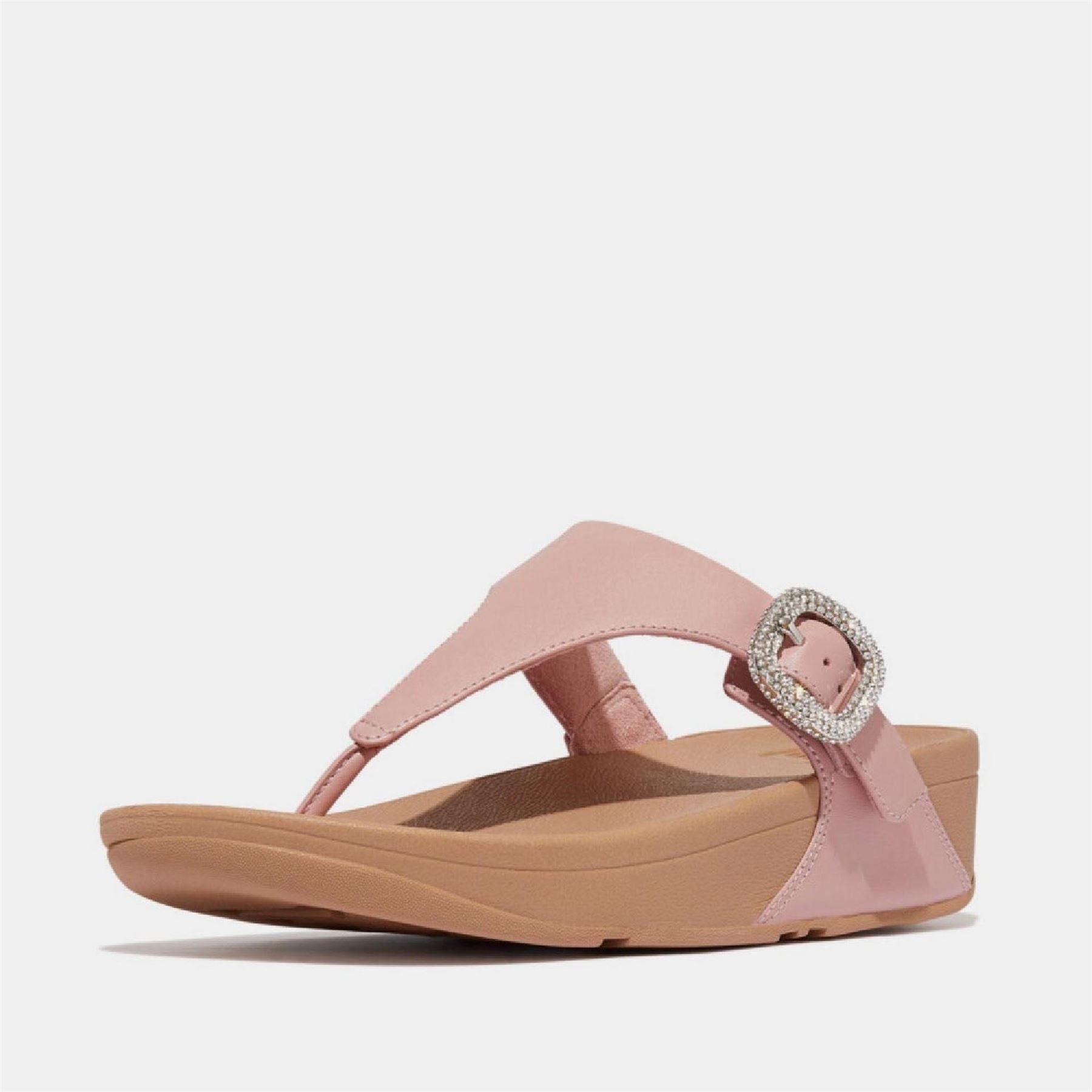 Fitflop Crystal Buckle Leather Toe Post Sandals