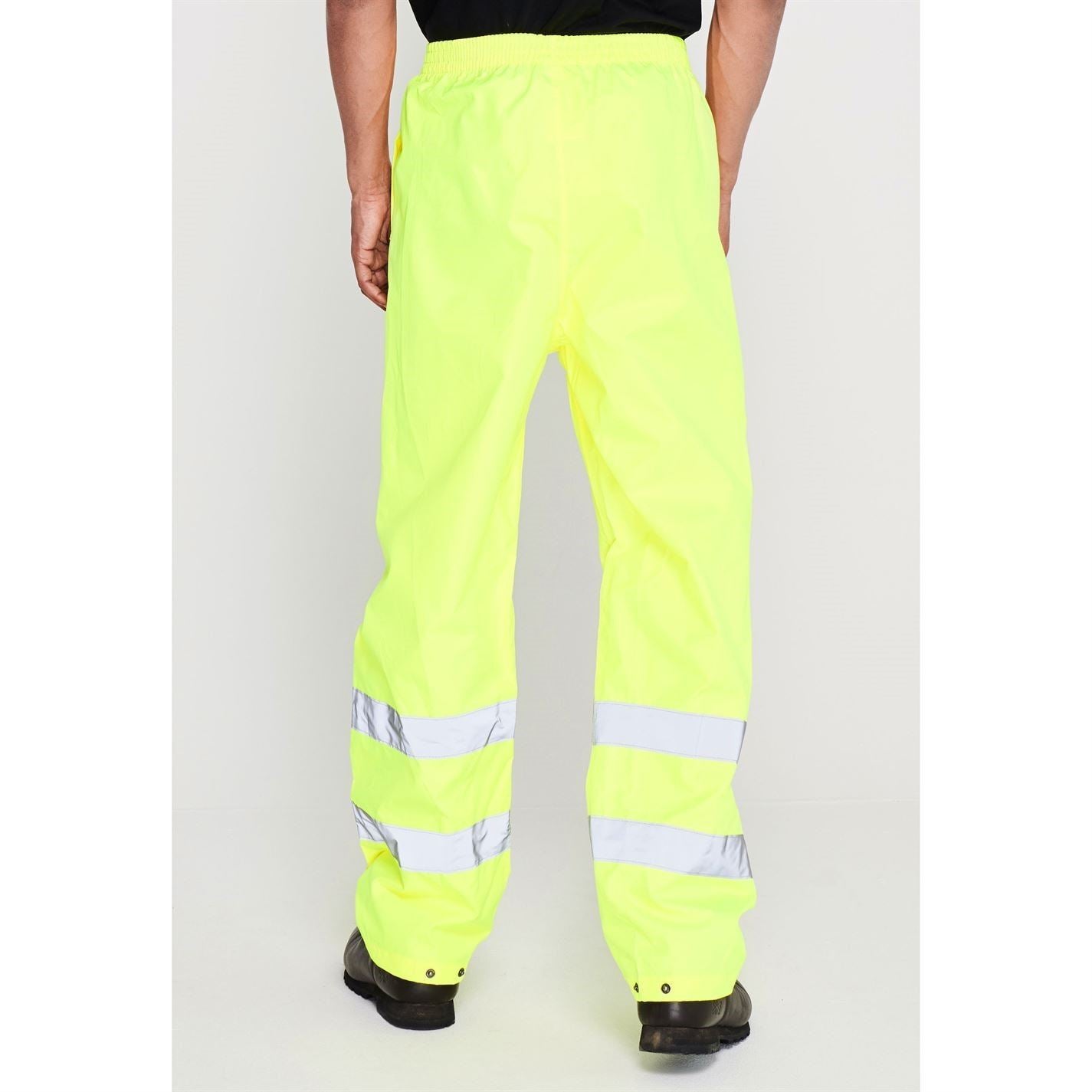 Dunlop Mens Hi Vis Waterproof Work Pants