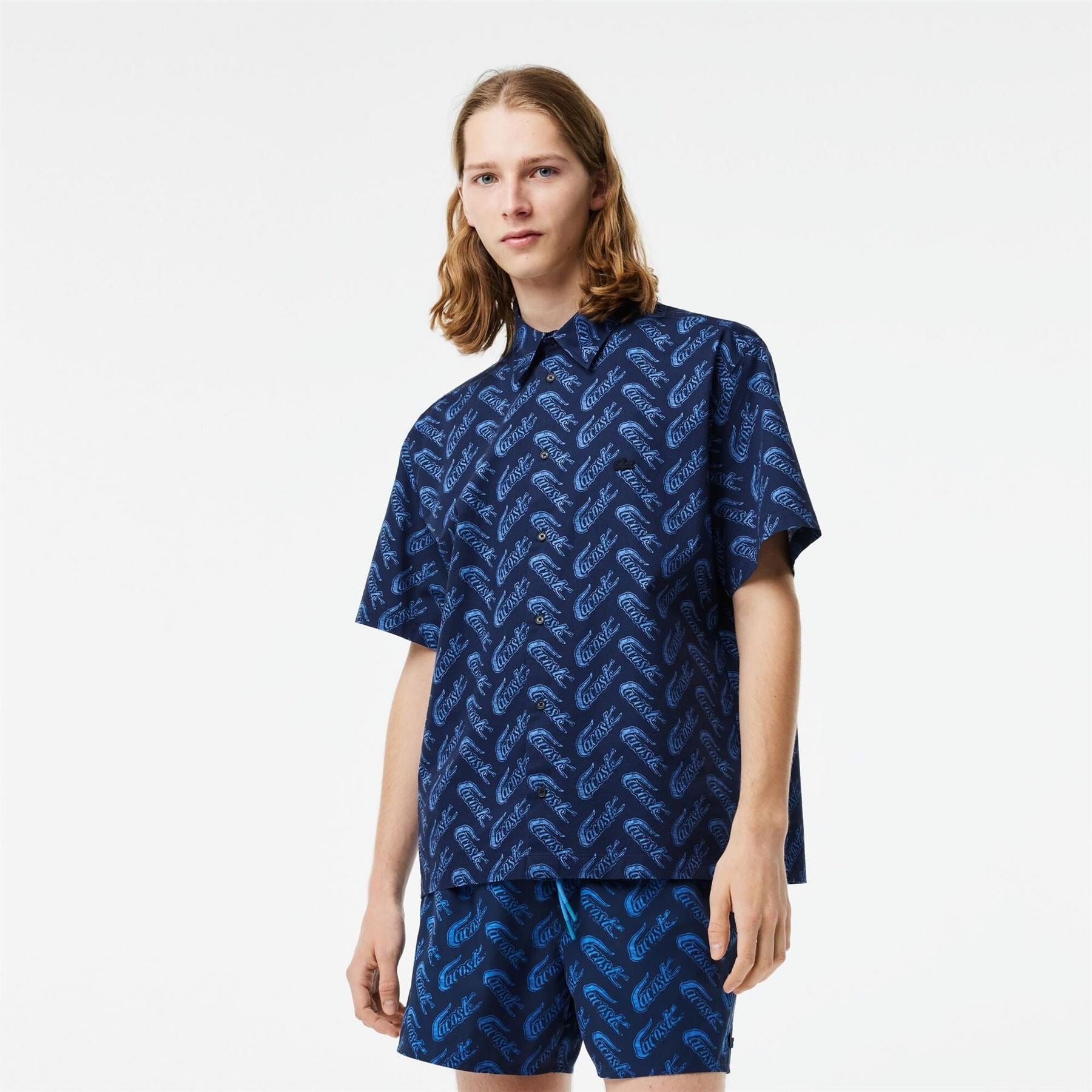 Lacoste Vintage Short Sleeve Patterned Shirt