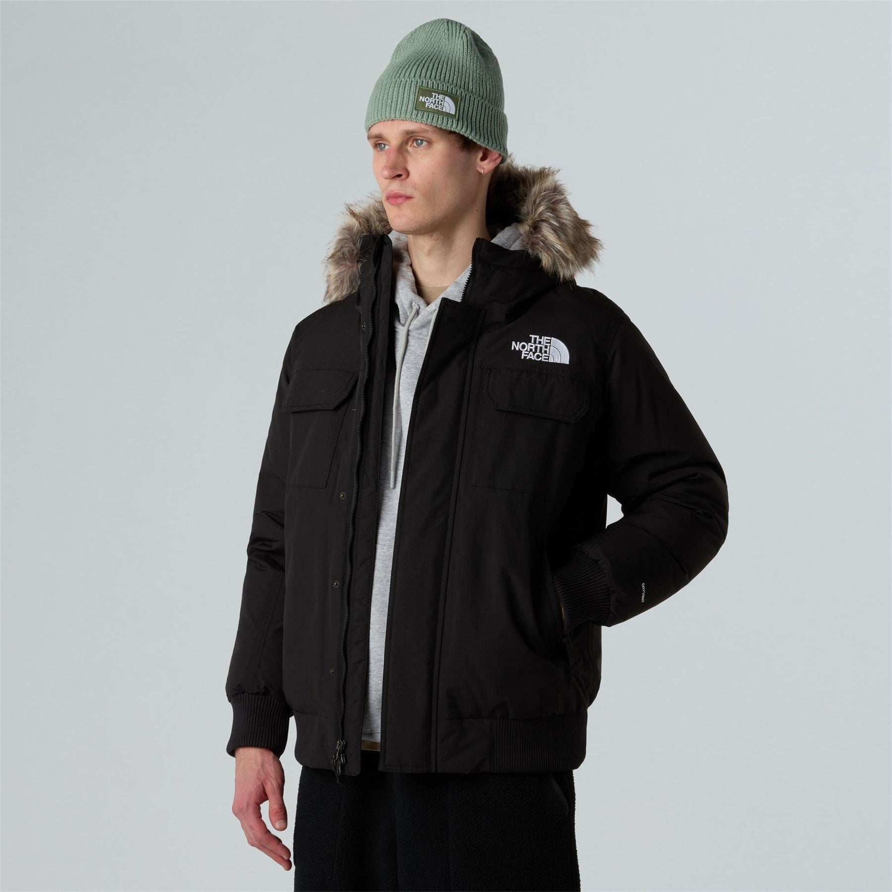The North Face Mcmurdo Solid Patterned Hooded Ribbed Cuff Bomber Jacket