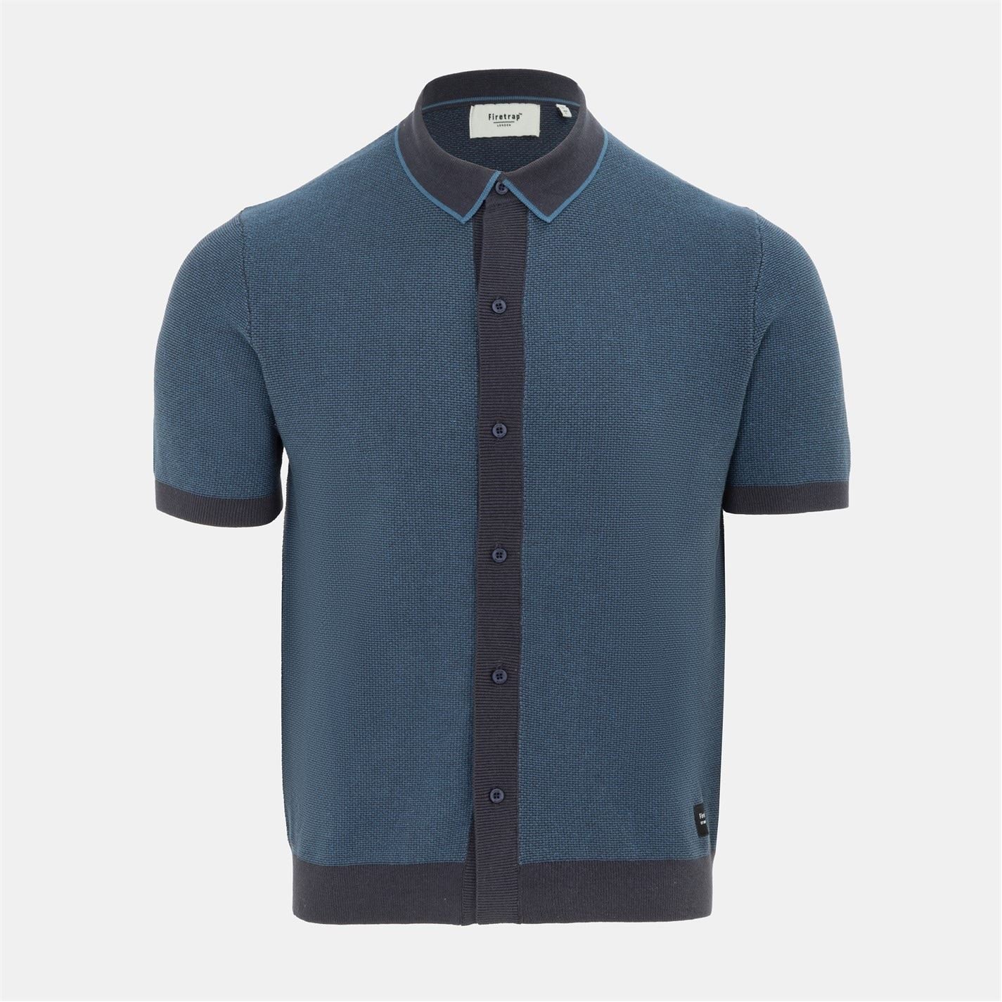 Firetrap Short Sleeve Knit Polo Shirts Cardigan