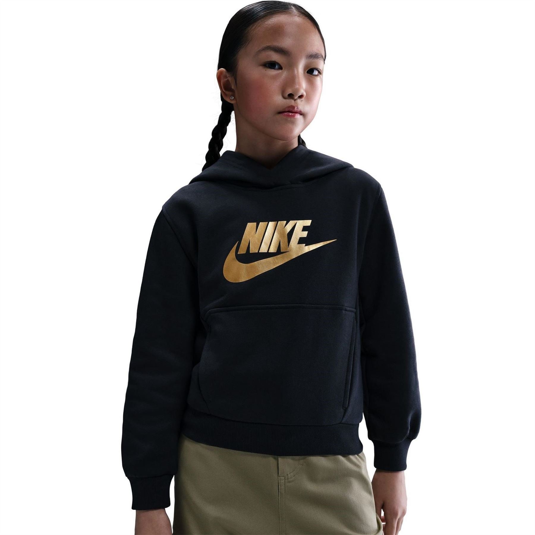Nike Text Graphic Hooded Neck Long Sleeve Sweatshirt