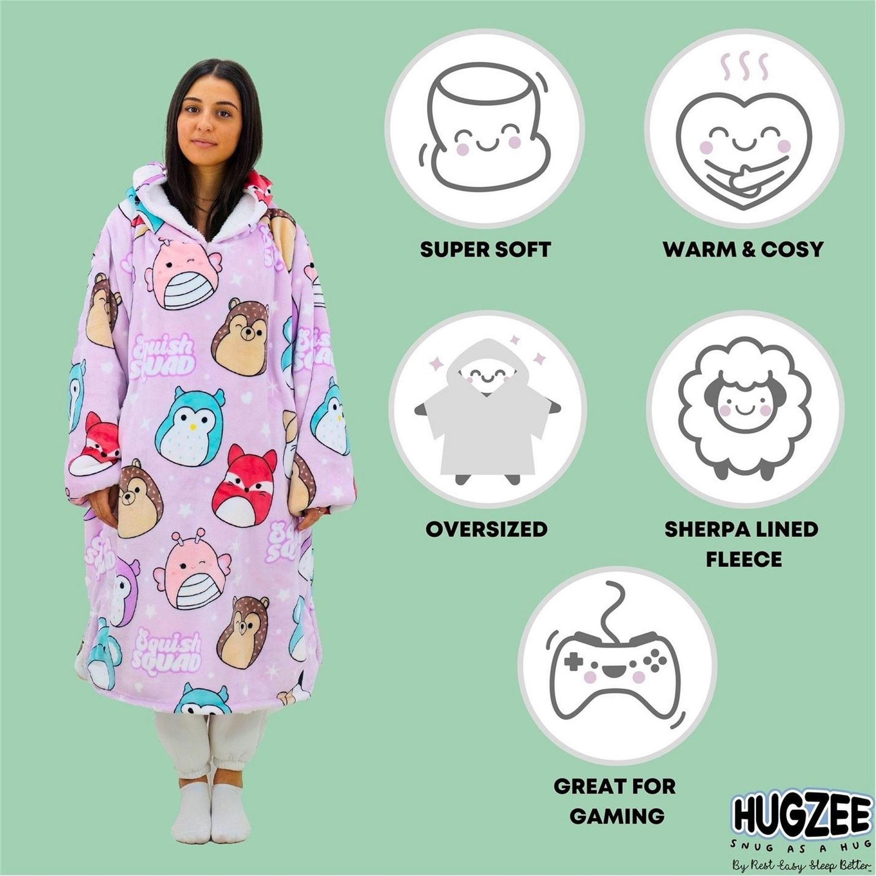 Squishmallows Kids Fleece Fluffy Dressing Gown
