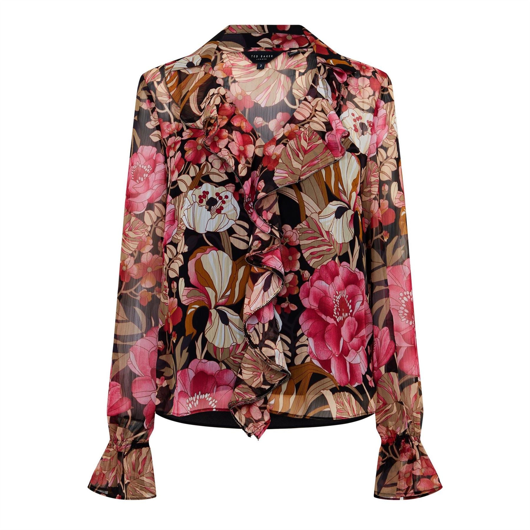 Ted Baker Cristii Long Sleeve Collared Neck Blouse