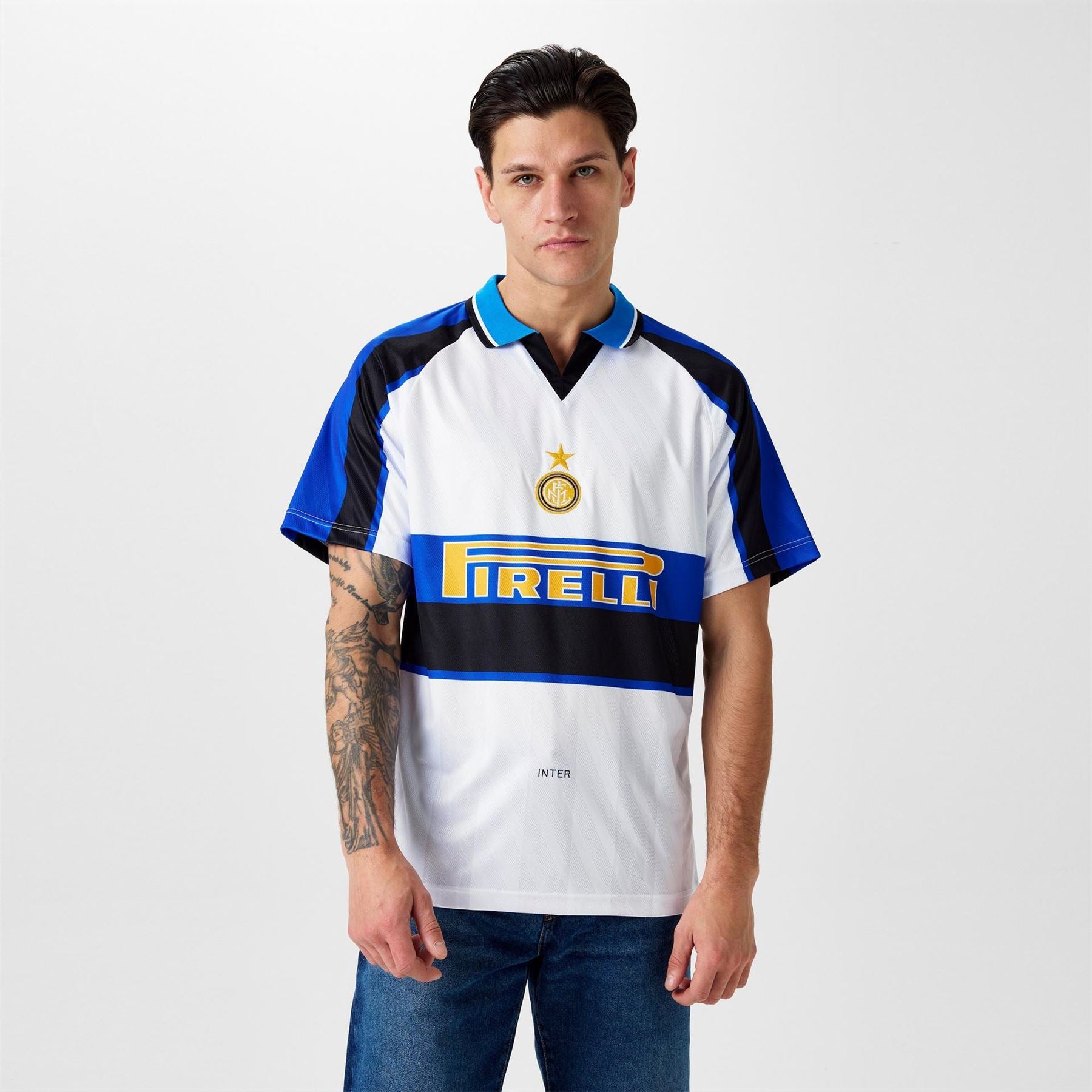 Score Draw Internazionale Retro Away Shirt 1996 1997 Adults