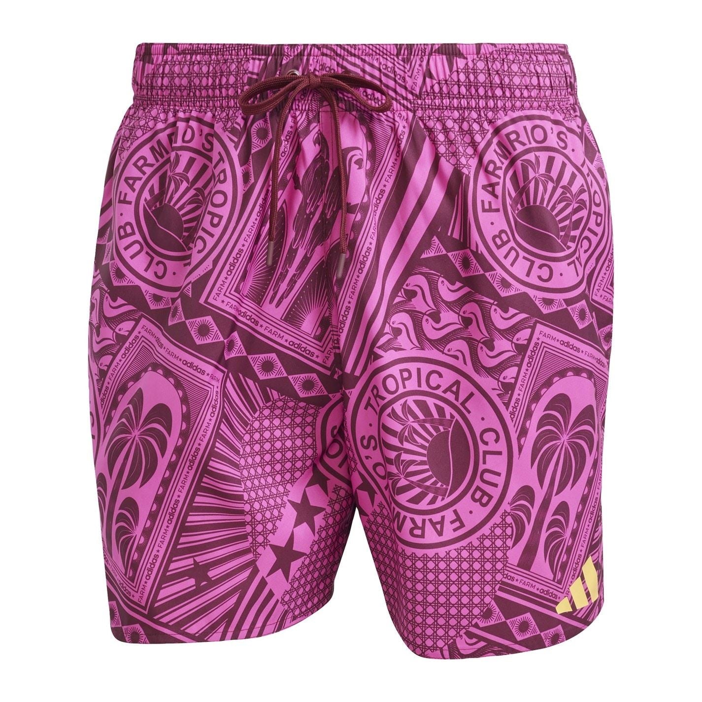 adidas Mens X Farm 3 Stripes Swim Shorts 5 Inch