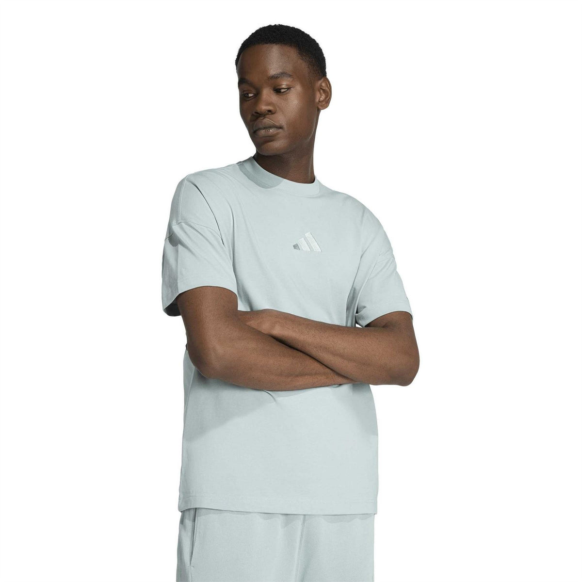 adidas Bold Logo Crew Neck Drop Shoulder T-Shirt