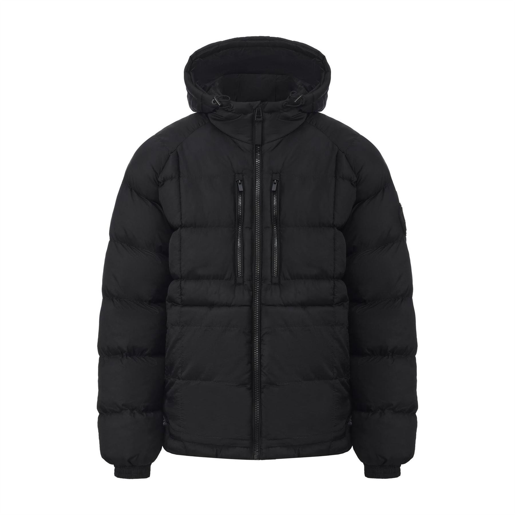 Pretty Green  Baffle Hooded Long Sleeve Short Puffer Jacket