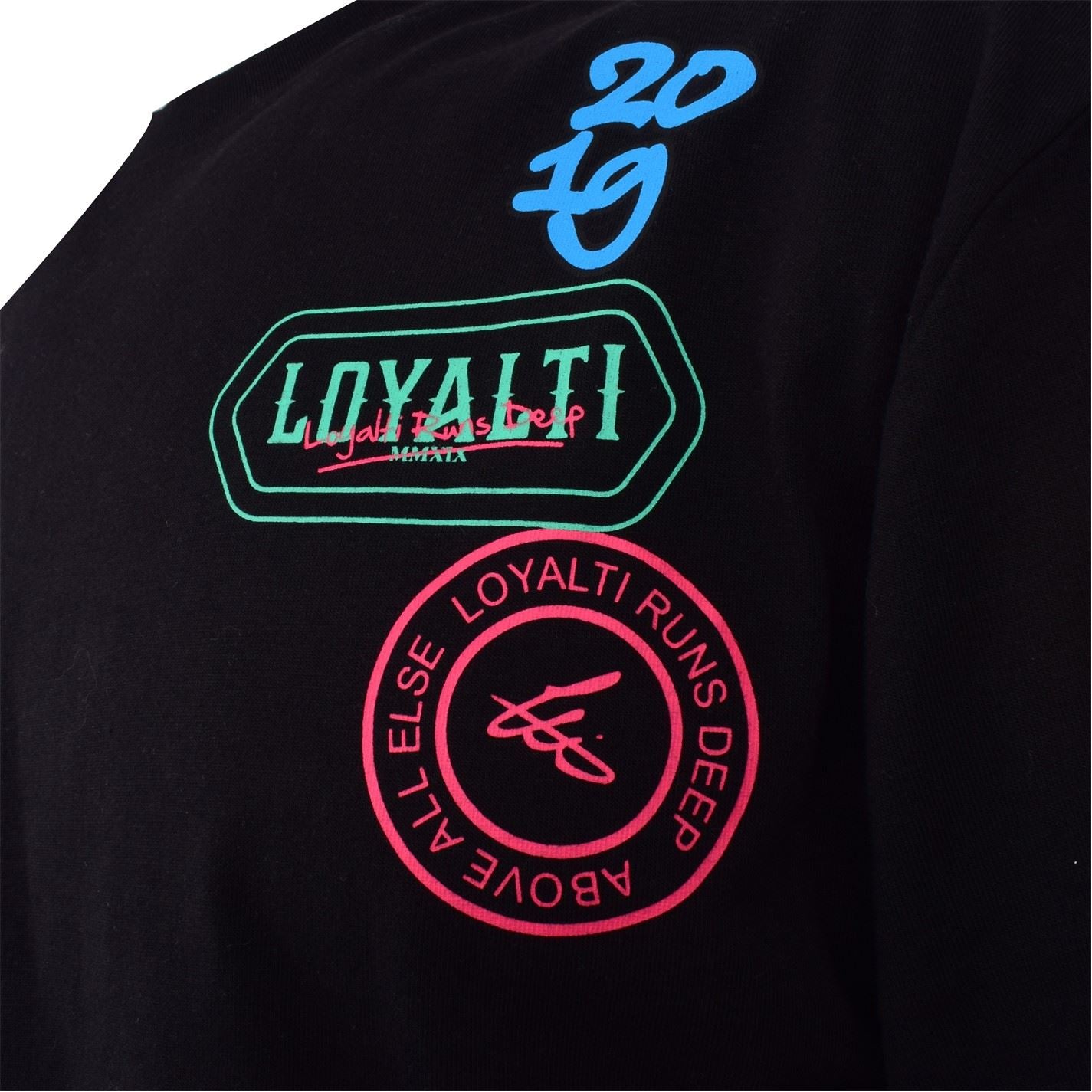 Loyalti Neon Badge Crew Neck Regular Fit T-Shirt