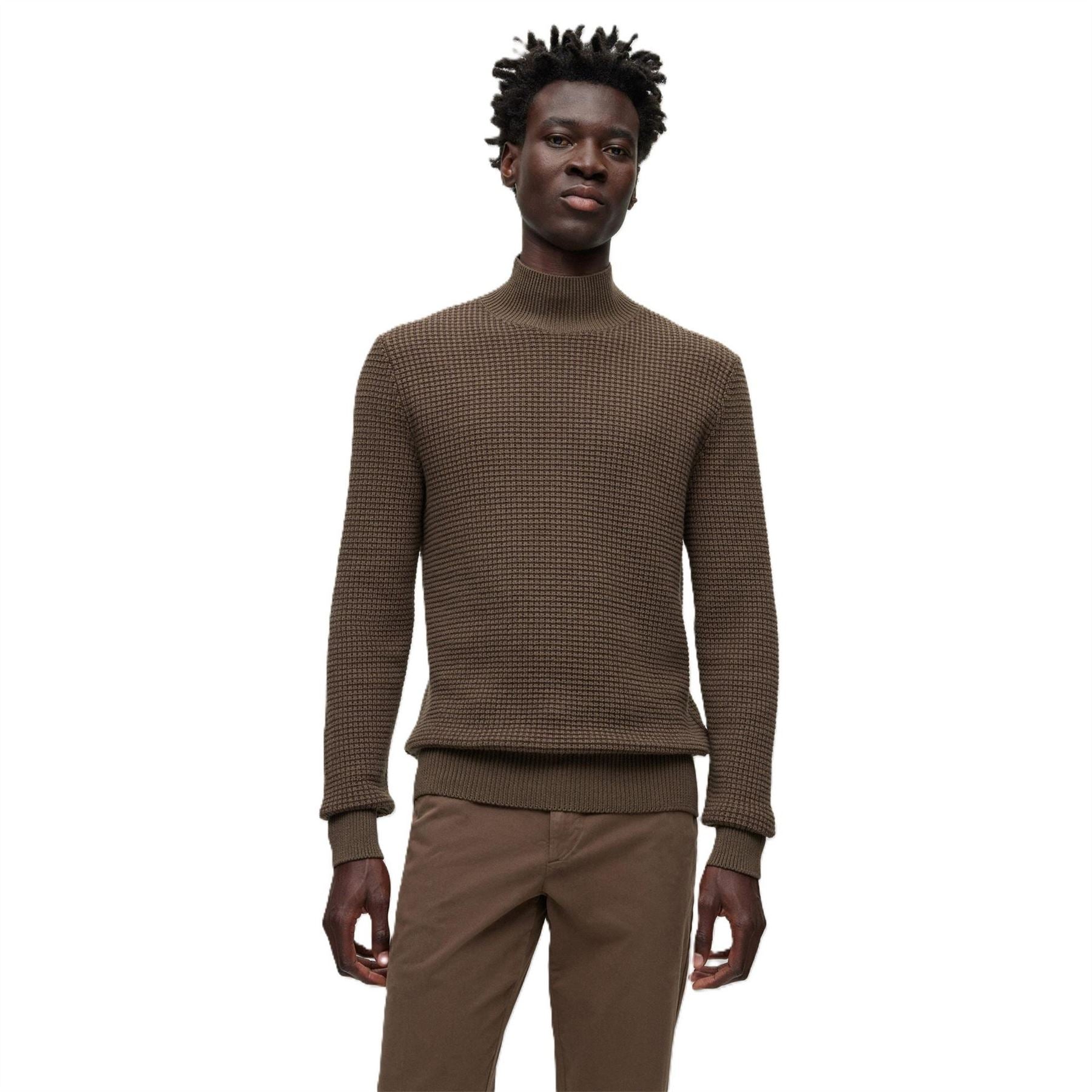 Boss Mock Neck Long Sleeve Regular Fit Sweater