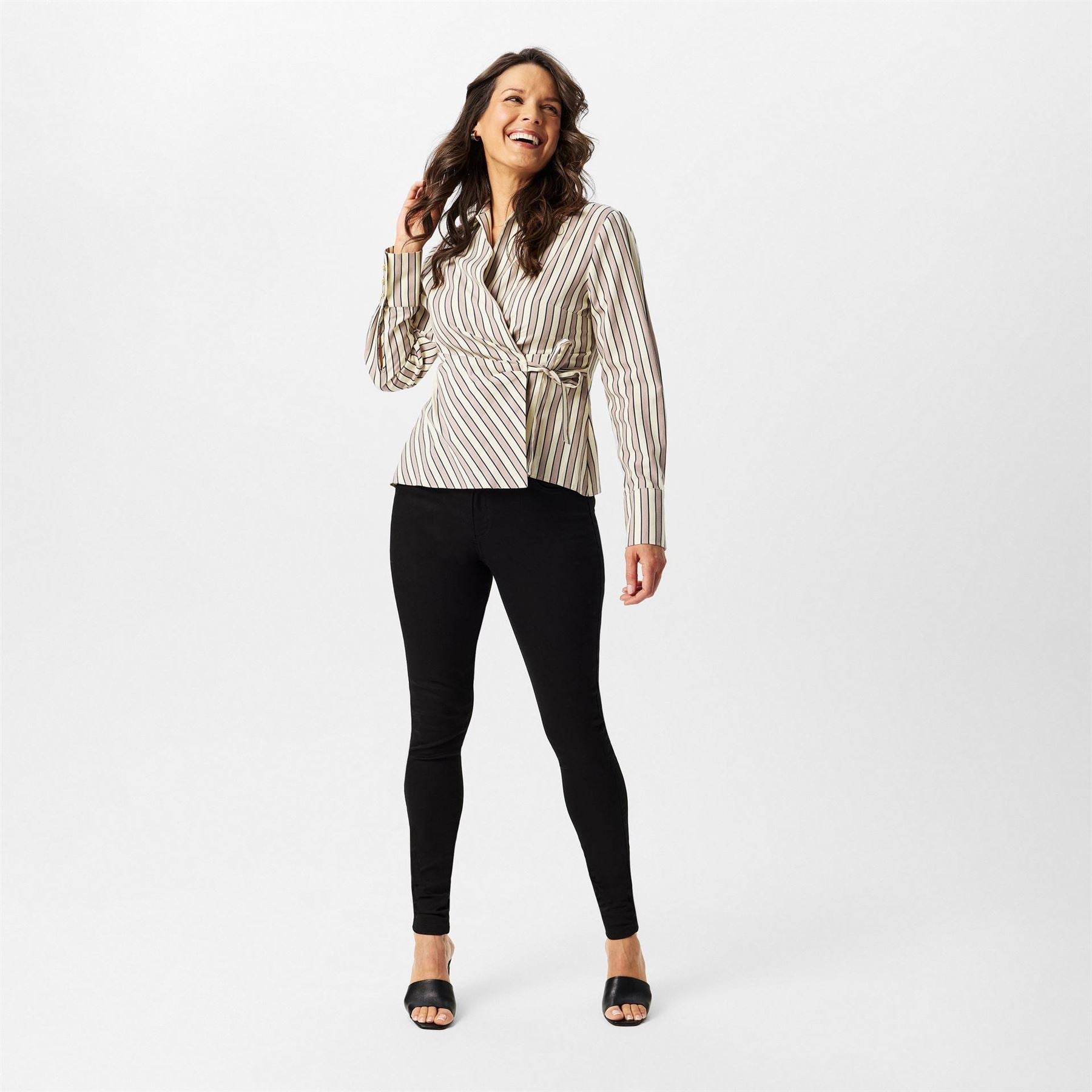 Biba Stripe Regular Fit Long Sleeve Shirt