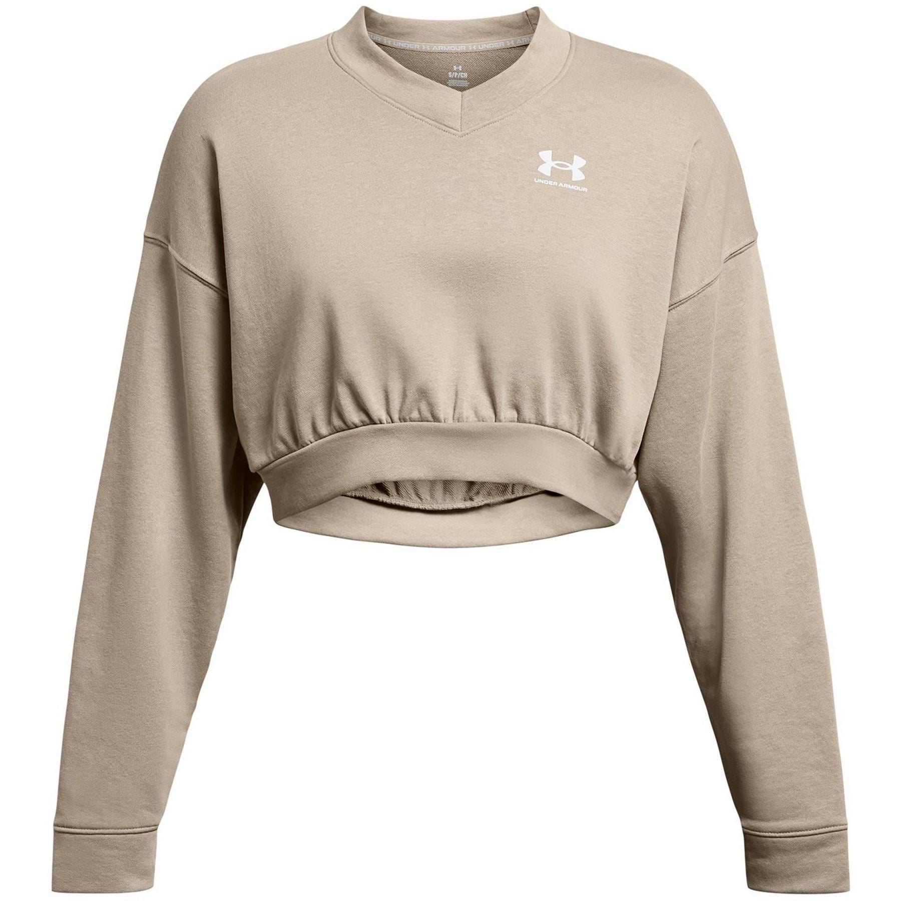 Under Armour Rival Cropped Terry Logo Print Sweatshirt