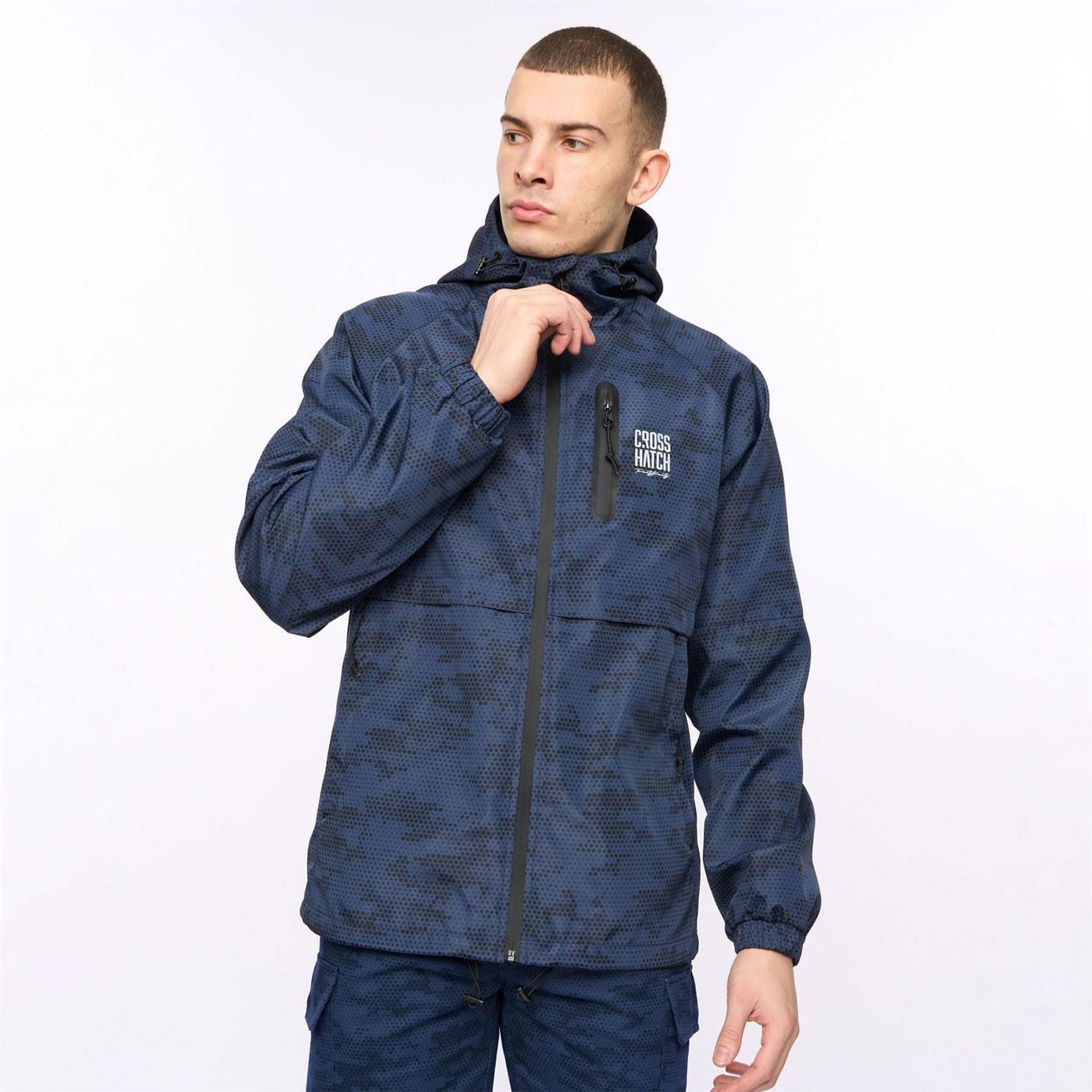 Crosshatch Allover Print Jacket