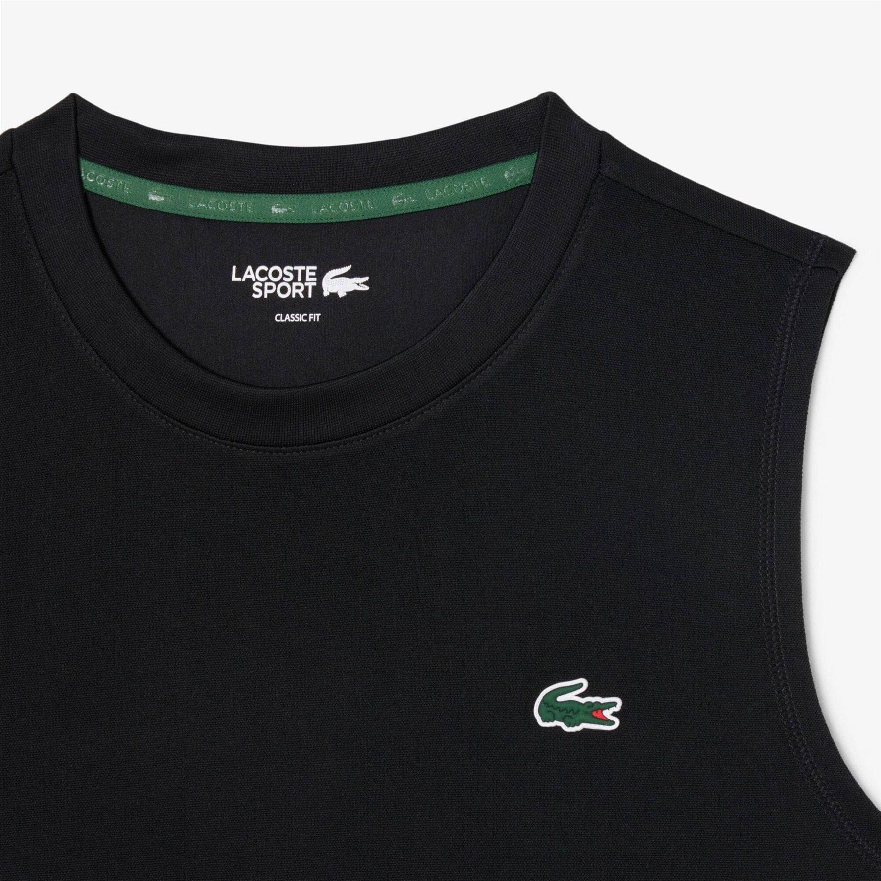 Lacoste Crocodile Print Crew Neck Sleeveless Tank