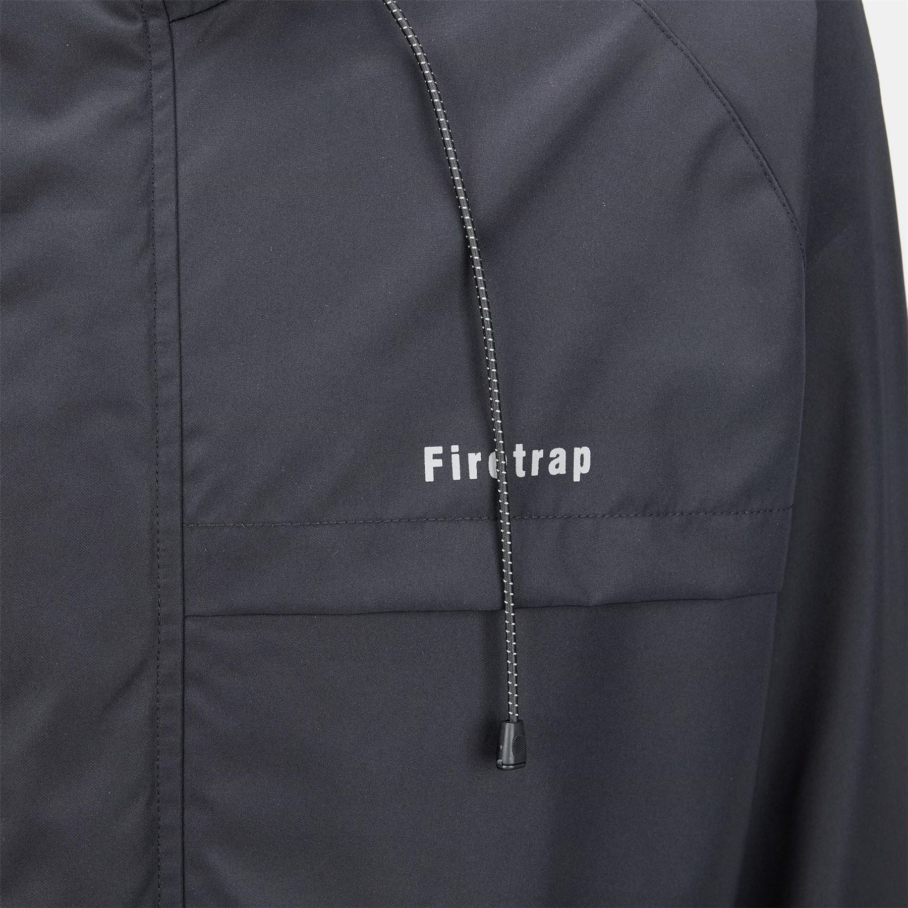 Firetrap Windproof Full Zip Hooded Rain Anorak