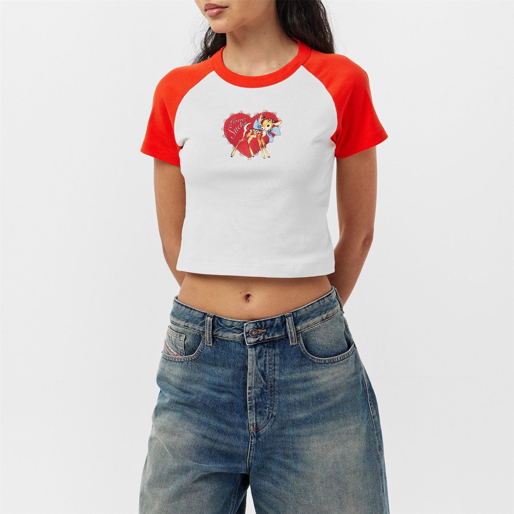 Hugo Cropped Crew Neck Relaxed Fit T-Shirt