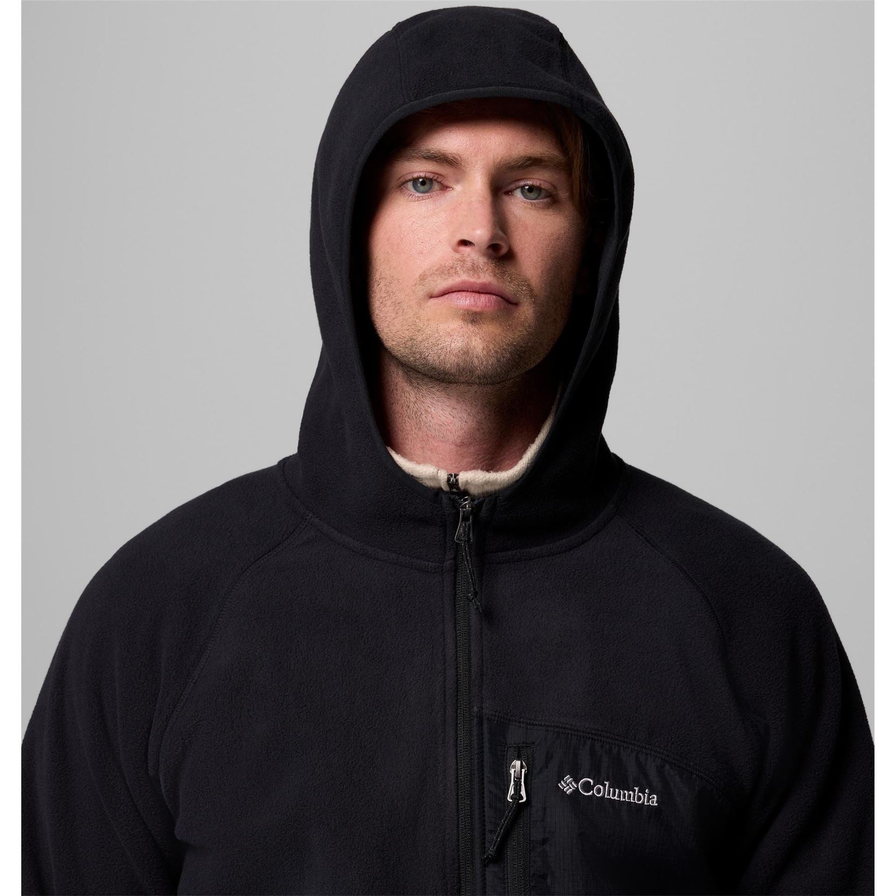 Columbia Fast Solid Patterned Hooded Neck Full Zipper Ribbed Cuff Jacket