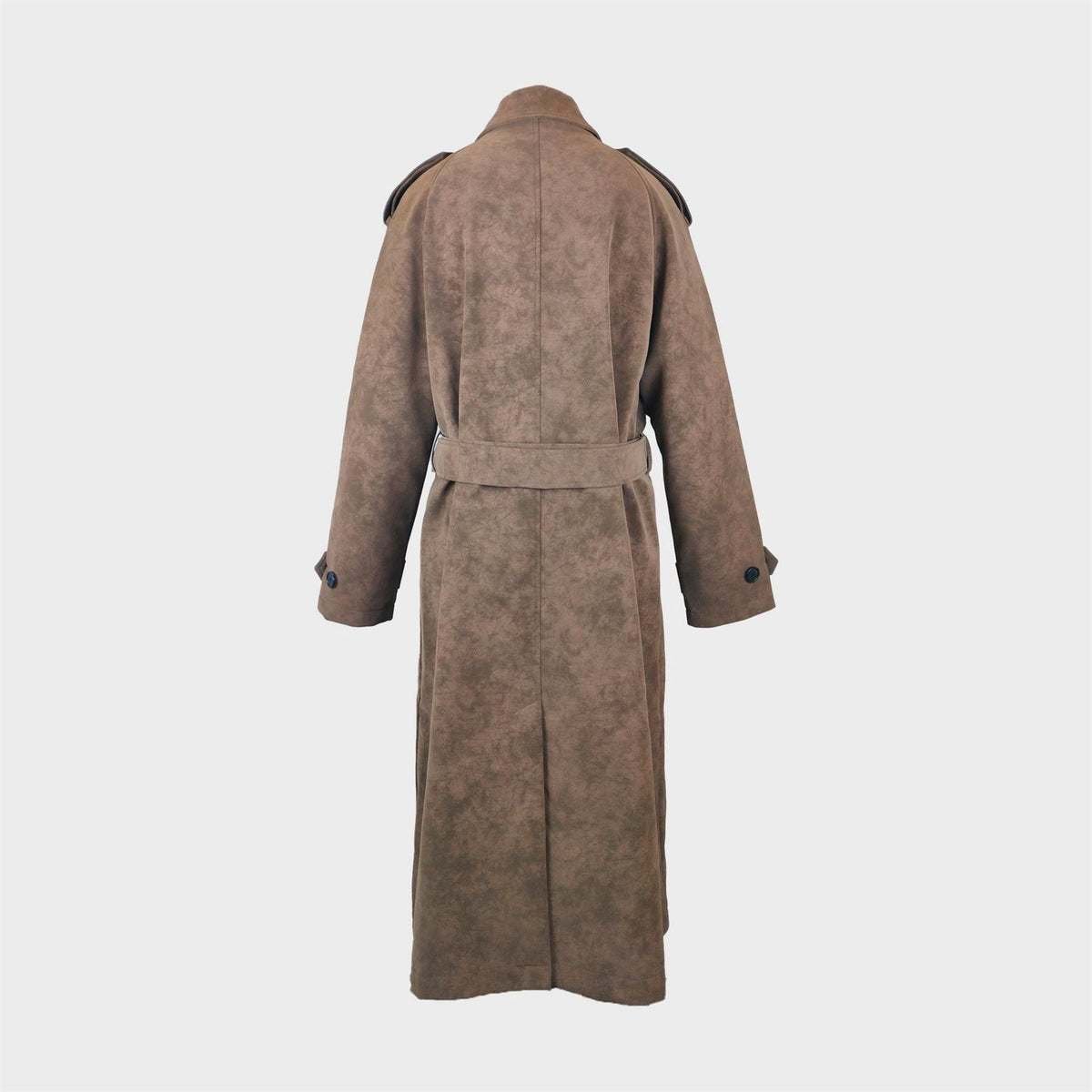 Biba  Suede Long Sleeve Calf Length Faux Leather Jacket