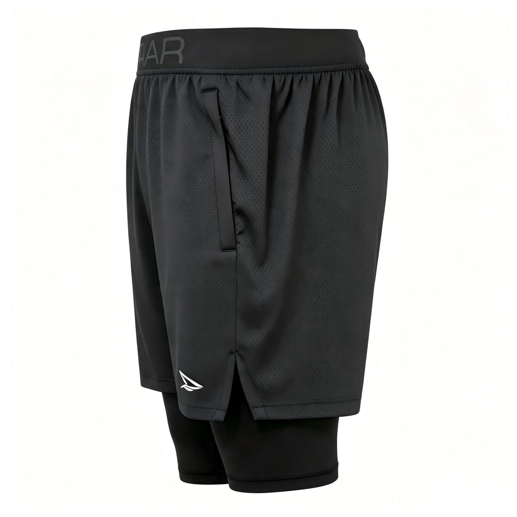 No Fear Mens 2 In 1 Compression Shorts