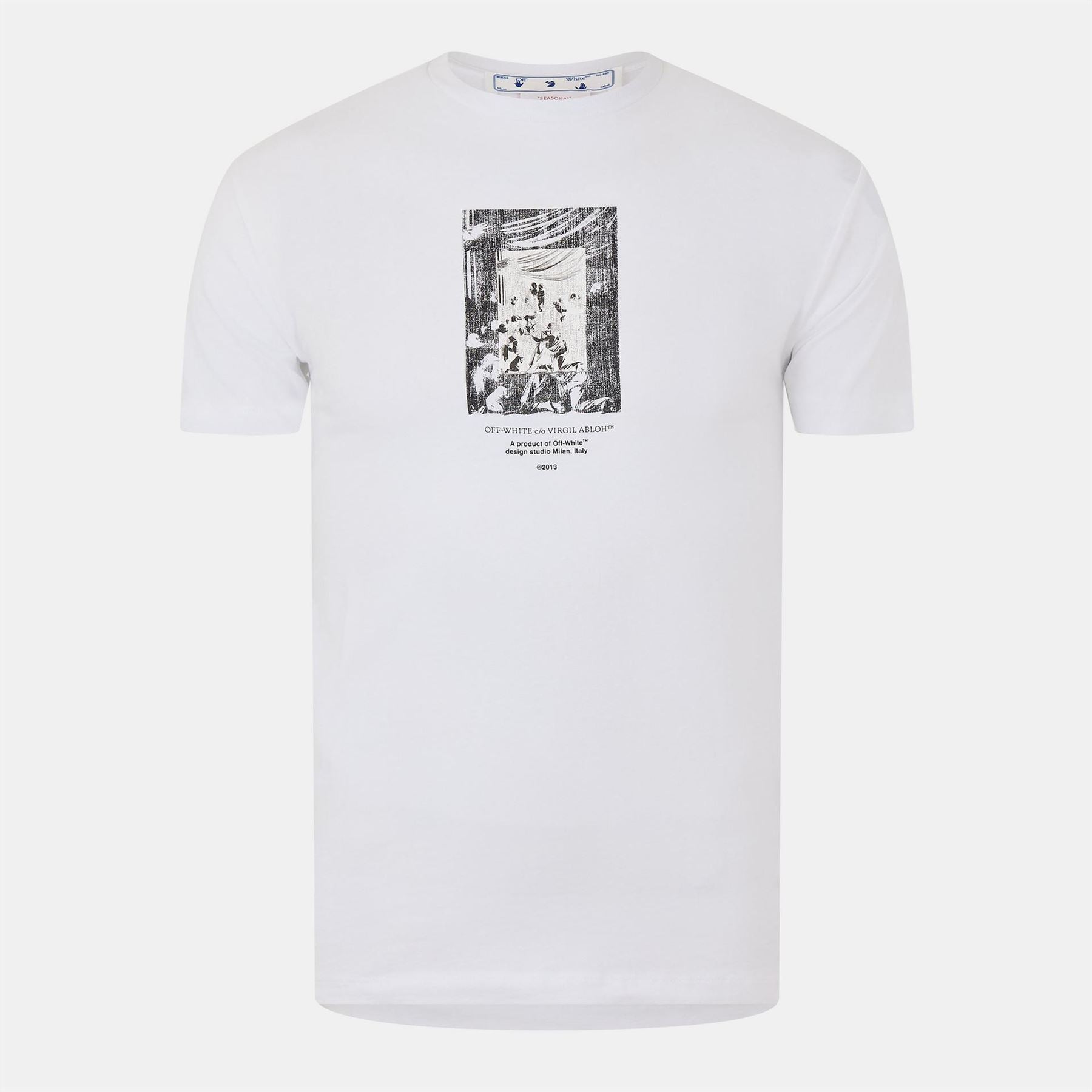 Off White Mirror Slm Short Sleeve Graphic Print T-Shirt