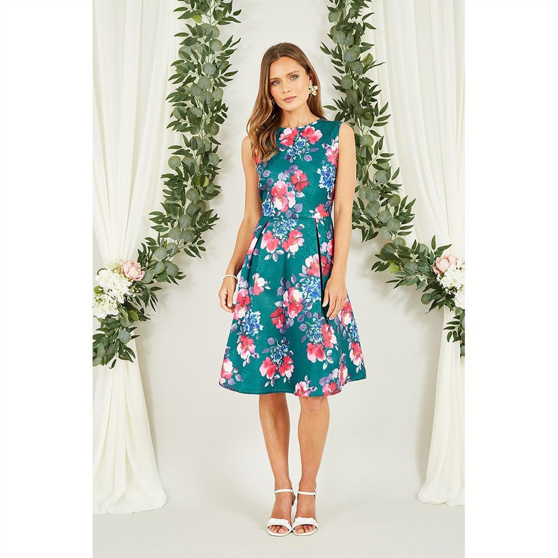 Yumi Jacquard Winter Floral Dress