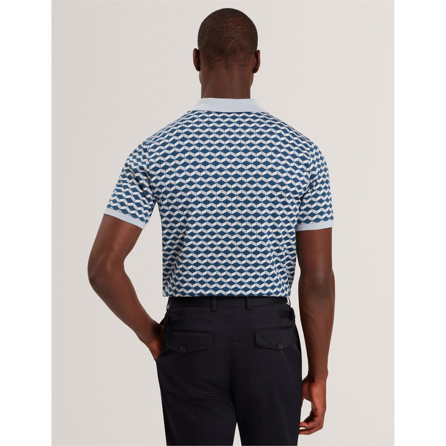 Ted Baker Jacquard Collared Short Sleeve Polo Shirt