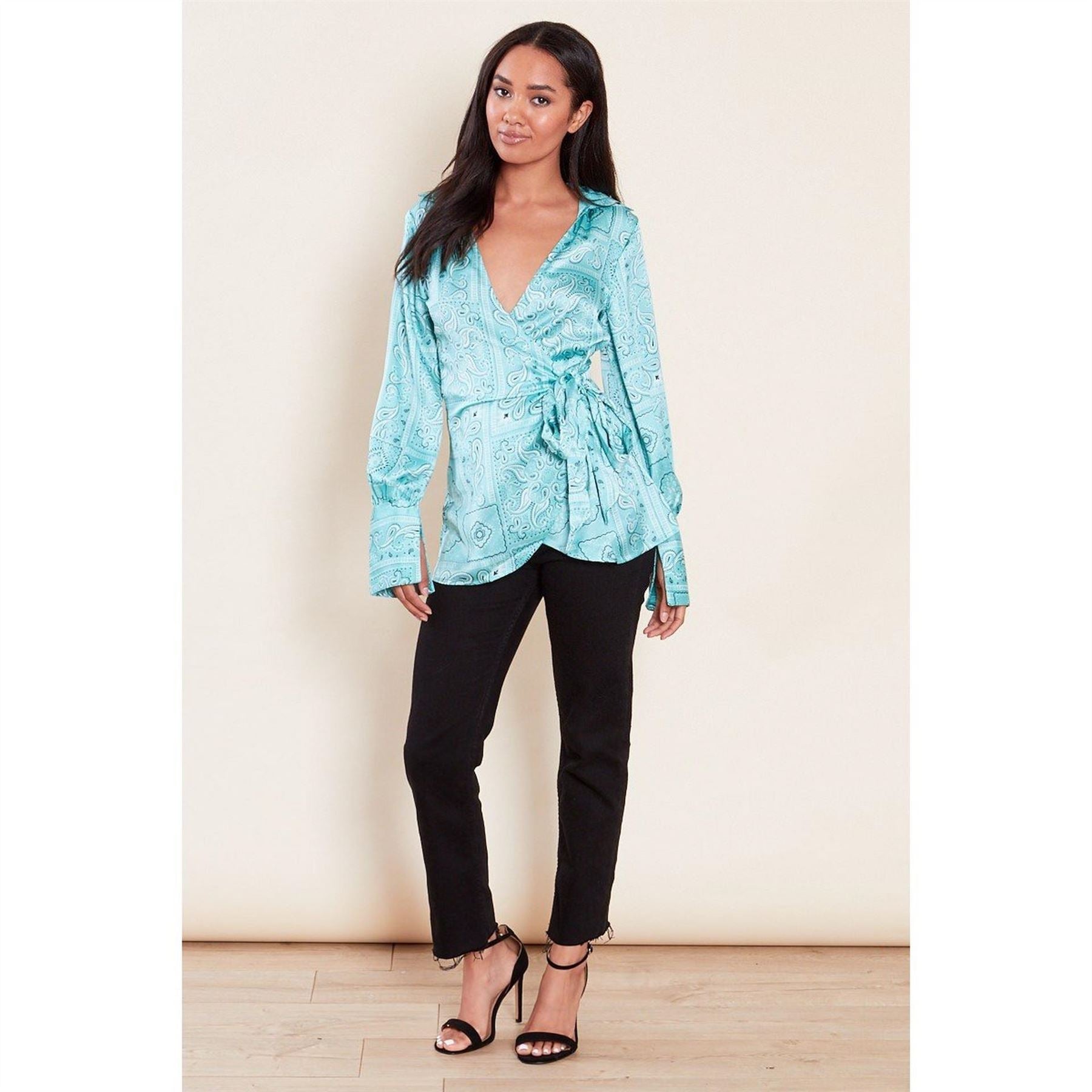Influence Satin Long Sleeve Blouse