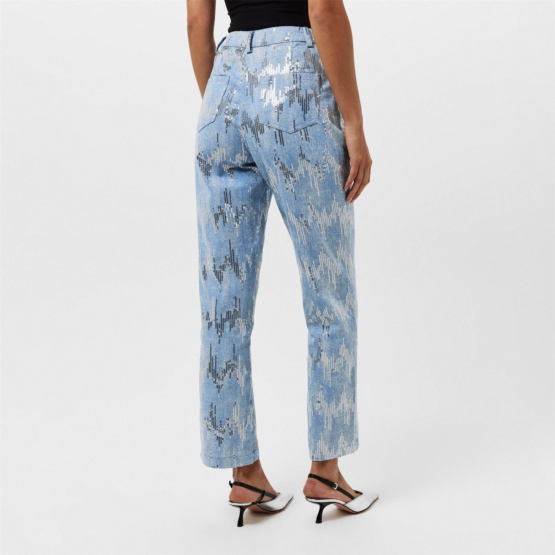 AmyLynn Embellished Five Pocket Straight Leg Jeans