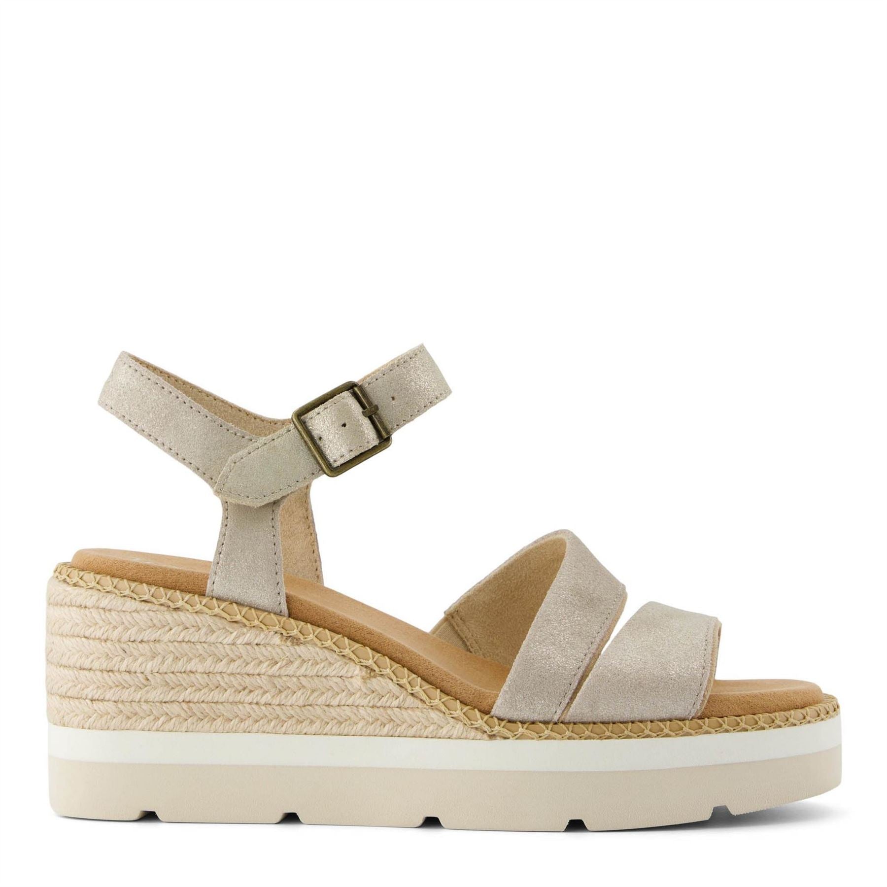 Toms Darya Low Heel Wedge Open Toe Slide Sandals