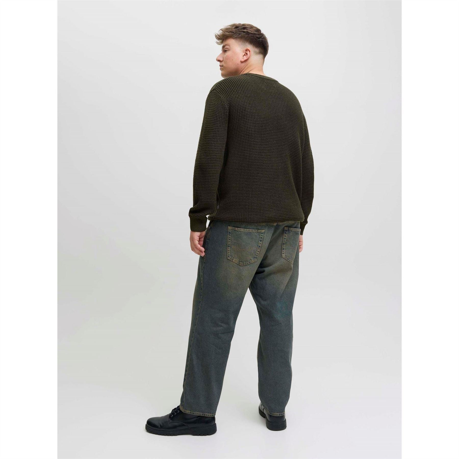 Jack and Jones Crew Neck Ribbed Collar Long Sleeve Sweater